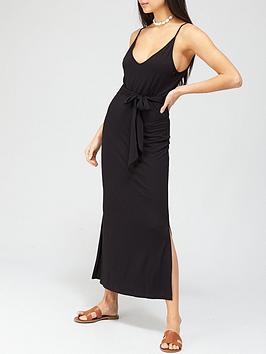 everyday-strappy-belted-beachnbspmidi-dress-black