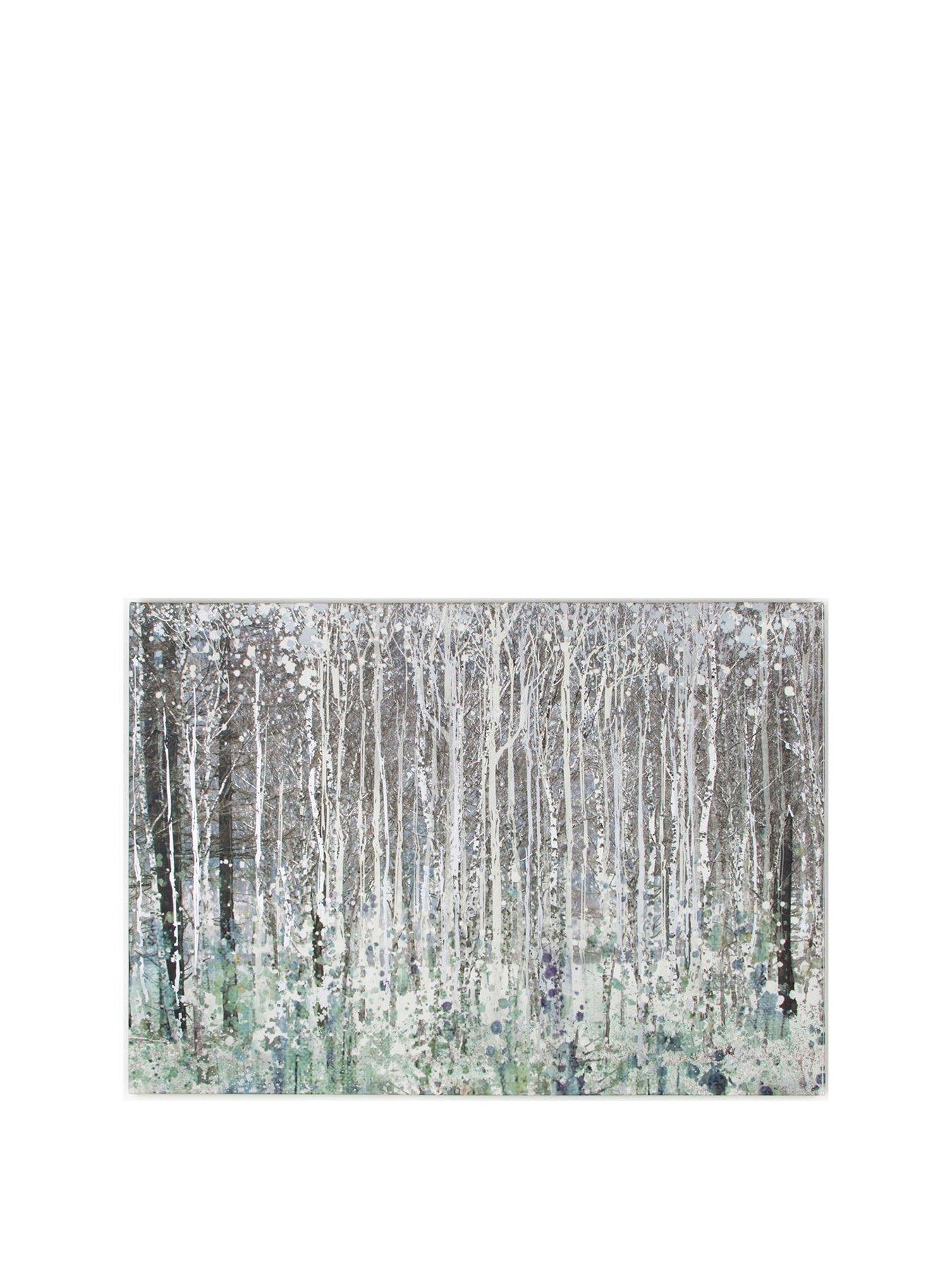 Image of Art For The Home Watercolour Woods Canvas with Metallic Detailing