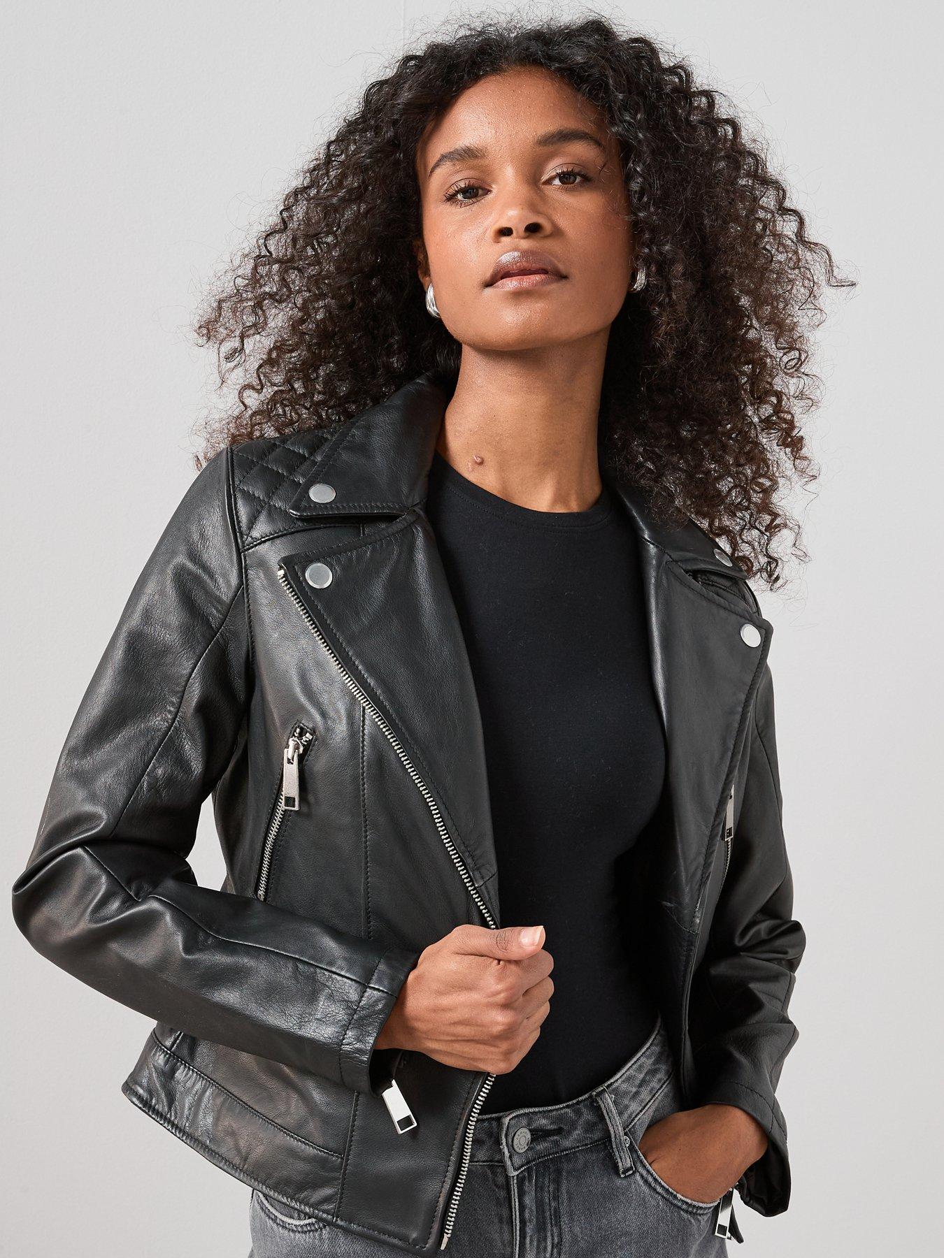 Image 6 of 7 of The Very Collection Ultimate Leather Biker Jacket - Black