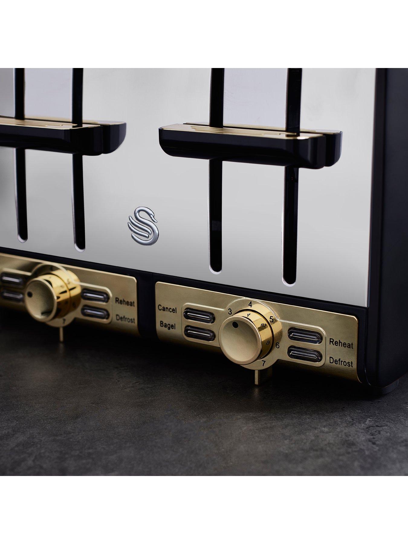 Image 4 of 7 of Swan Swan Gatsby Range 4-Slice Toaster - Black/Gold