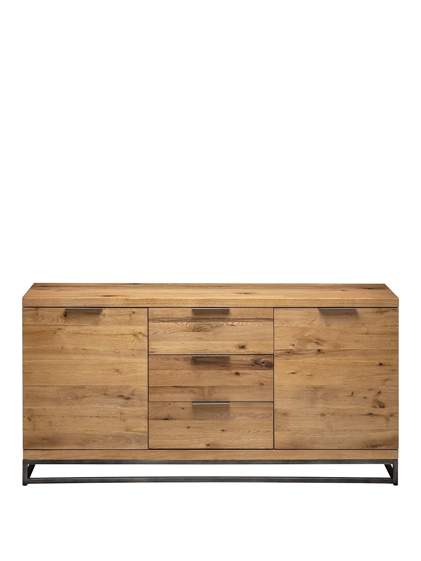 julian-bowen-brooklyn-ready-assembled-solid-oakoak-veneernbspsideboardstillFront
