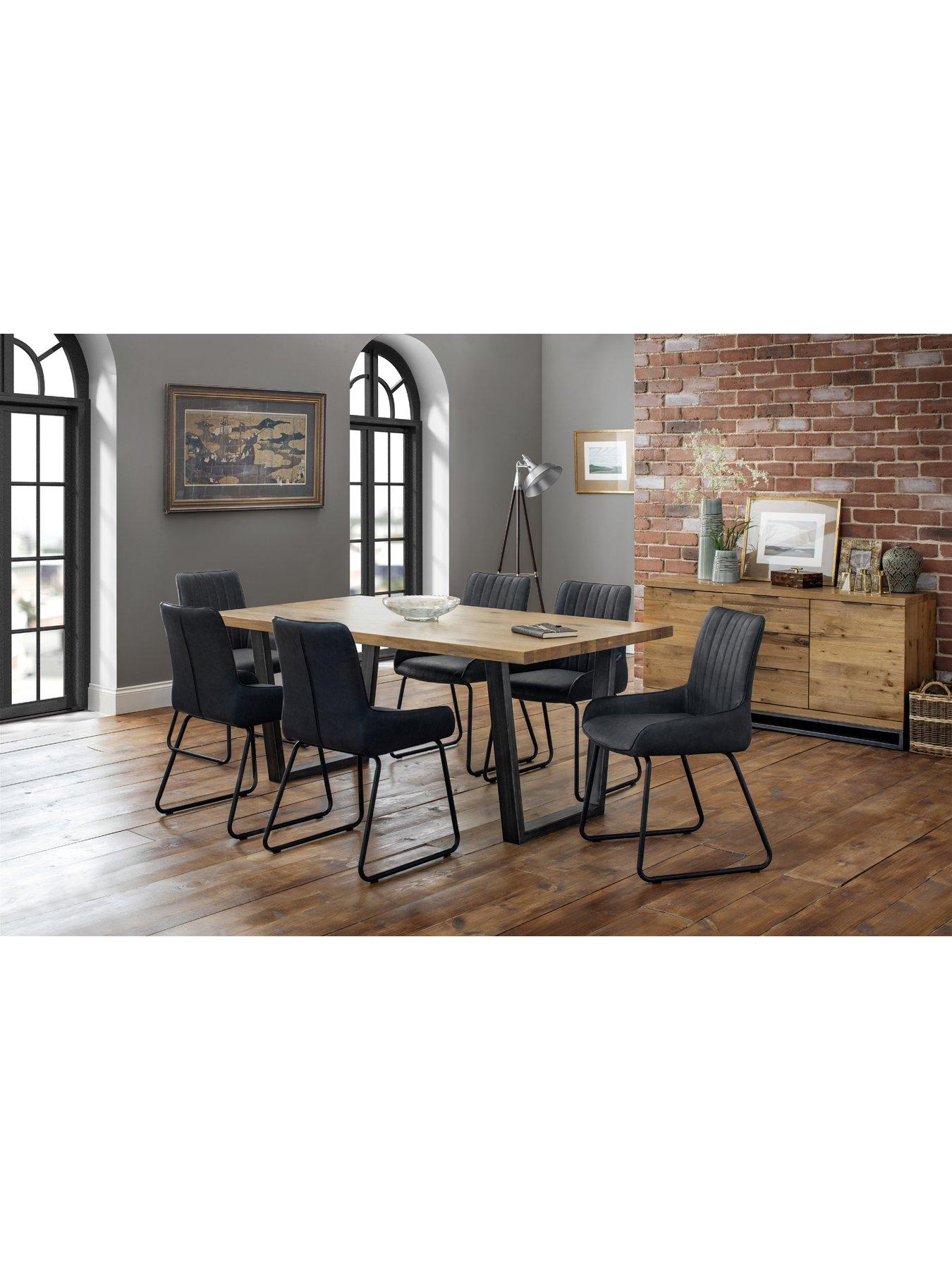 Faux leather deals metal dining chairs