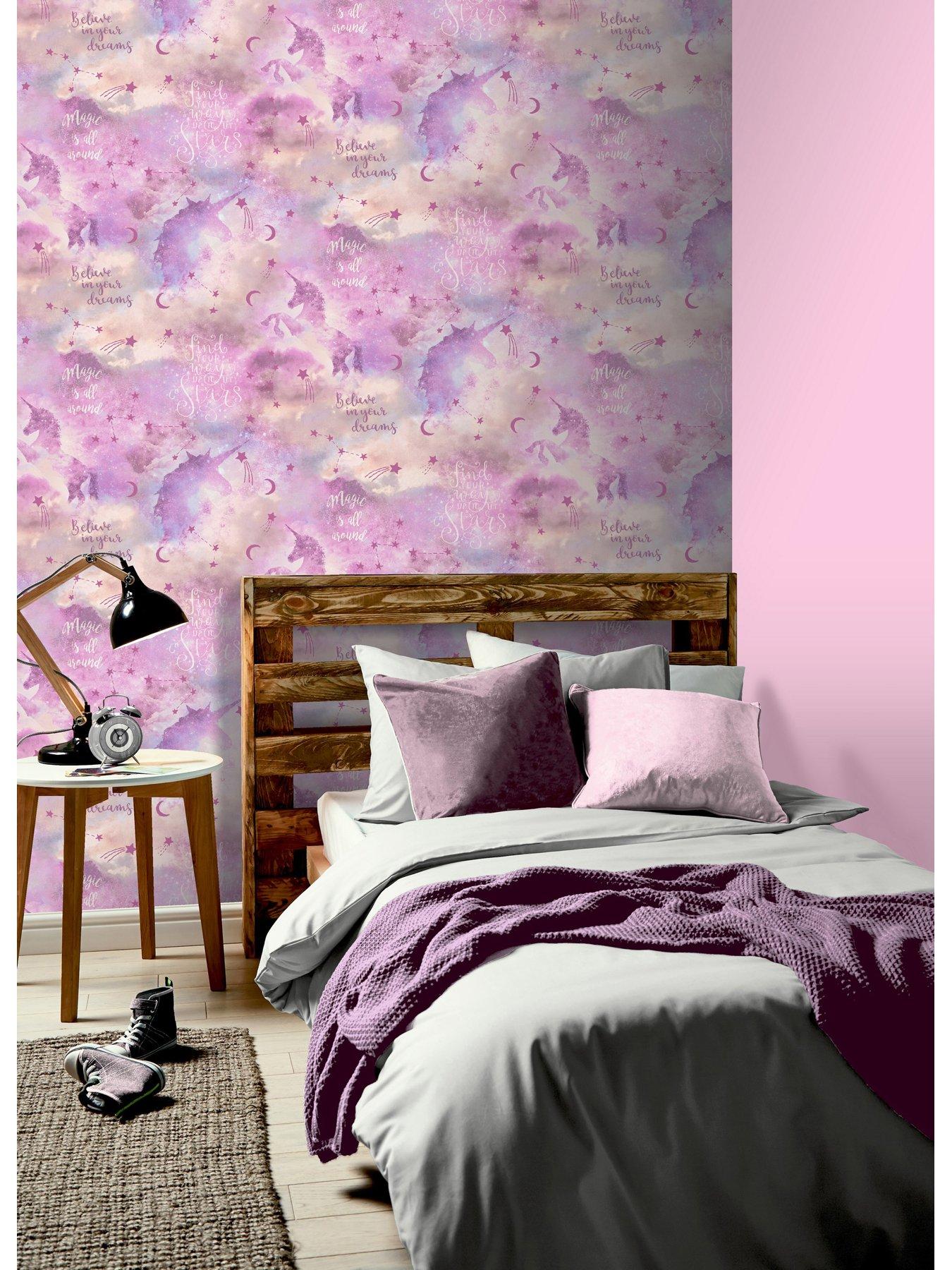 Image 1 of 3 of ARTHOUSE Glitter Galaxy Unicorn Wallpaper