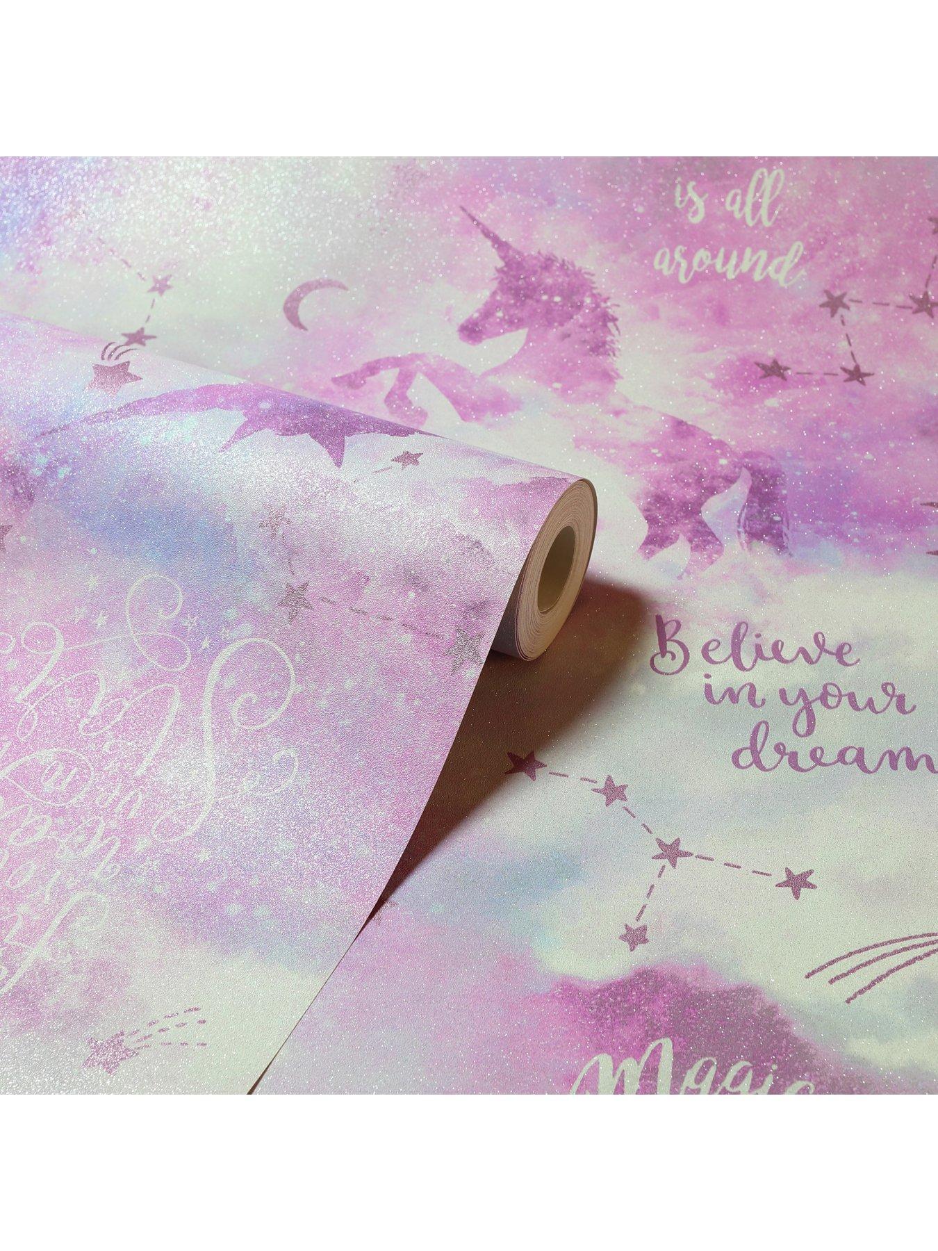 Image 2 of 3 of ARTHOUSE Glitter Galaxy Unicorn Wallpaper