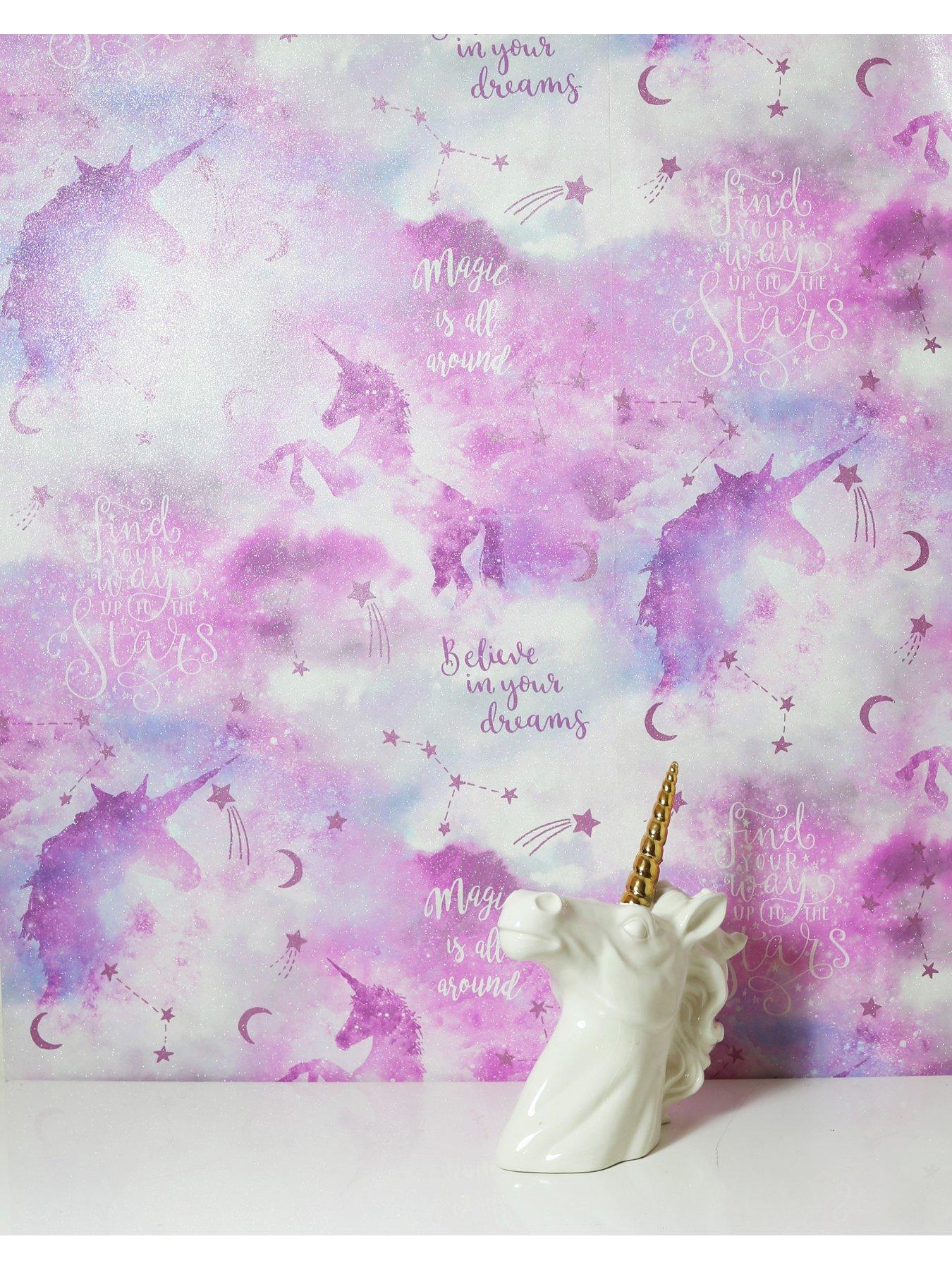 Image 3 of 3 of ARTHOUSE Glitter Galaxy Unicorn Wallpaper