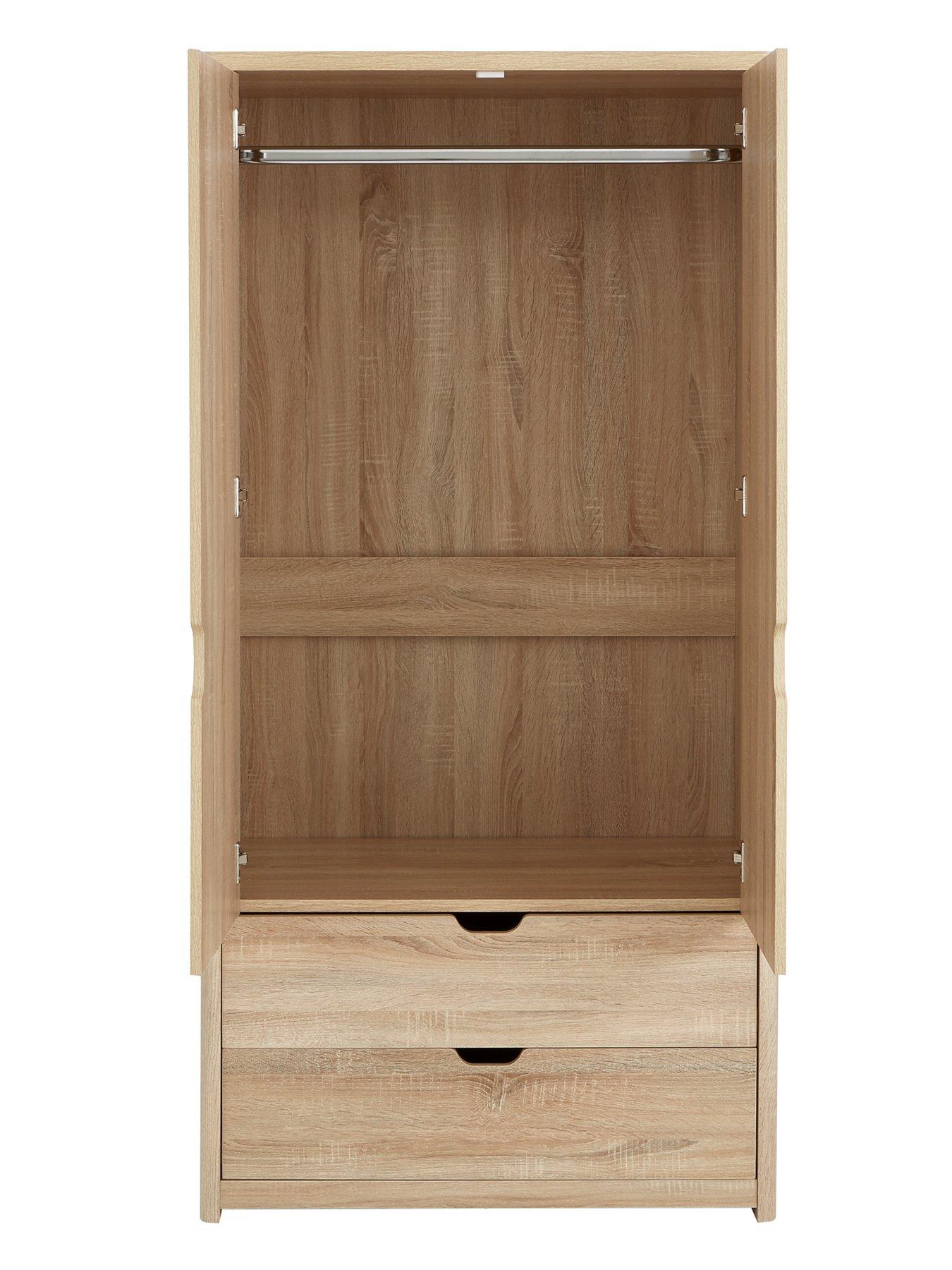 Image 4 of 5 of Very Home Aspen 3 Piece Bedroom Furniture Set&nbsp;- 2 Door, 2 Drawer Wardrobe, 4 + 2 Chest and Bedside Chest - Oak Effect