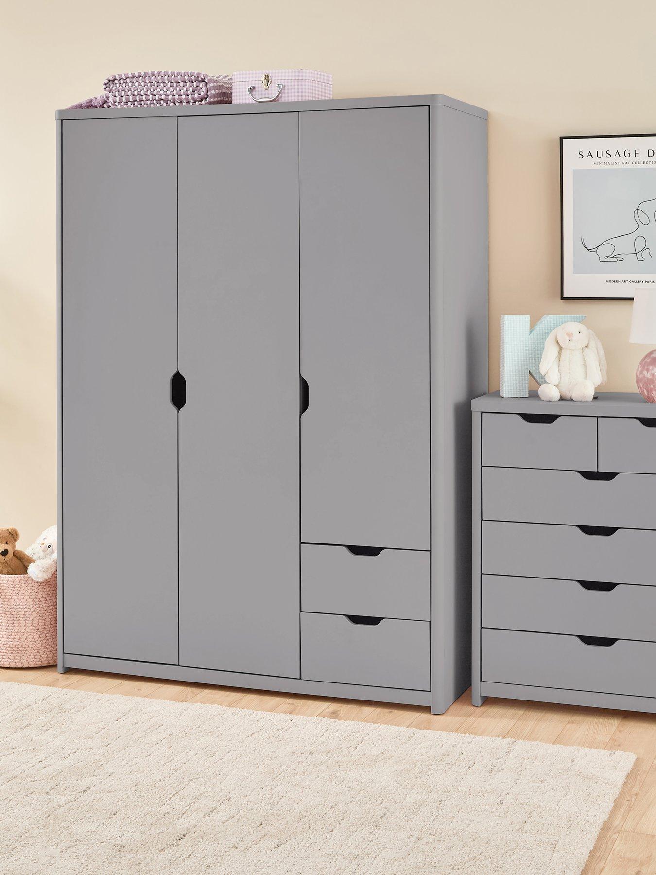 The Very Collection Aspen 3 Door, 2 Drawer Wardrobe - Grey Oak Effect