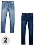 v-by-very-boys-2-pack-slim-jeans-bleachdark-washfront