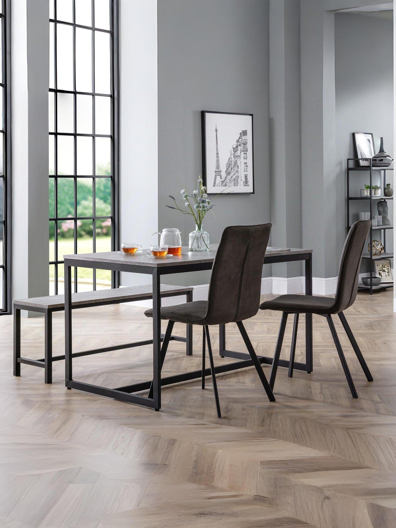 Julian Bowen Staten 120 cm Dining Table Bench Monroe Chairs