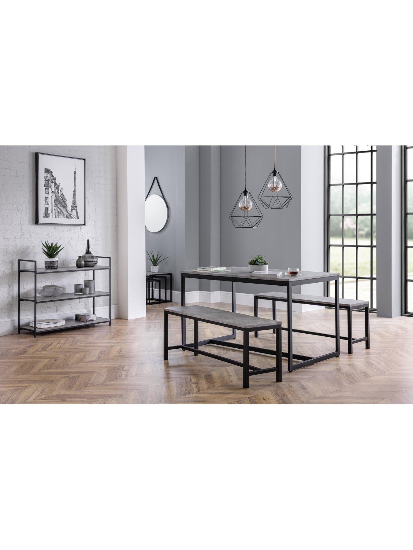 Image 1 of 4 of Julian Bowen Staten 120 cm Dining Table + 2 Benches