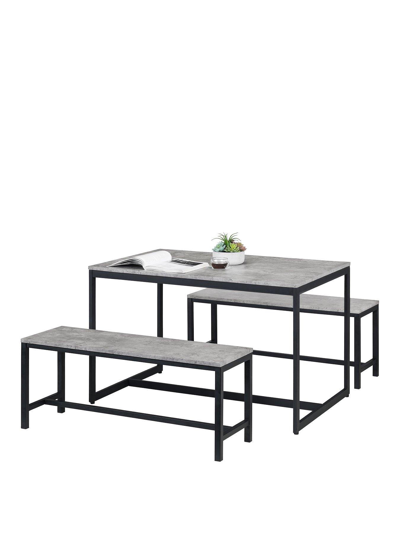 julian-bowen-staten-120-cm-dining-table-2-benchesstillFront