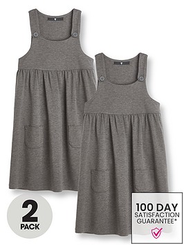 v-by-very-girls-2-pack-jersey-pinaforenbspschool-dresses-grey
