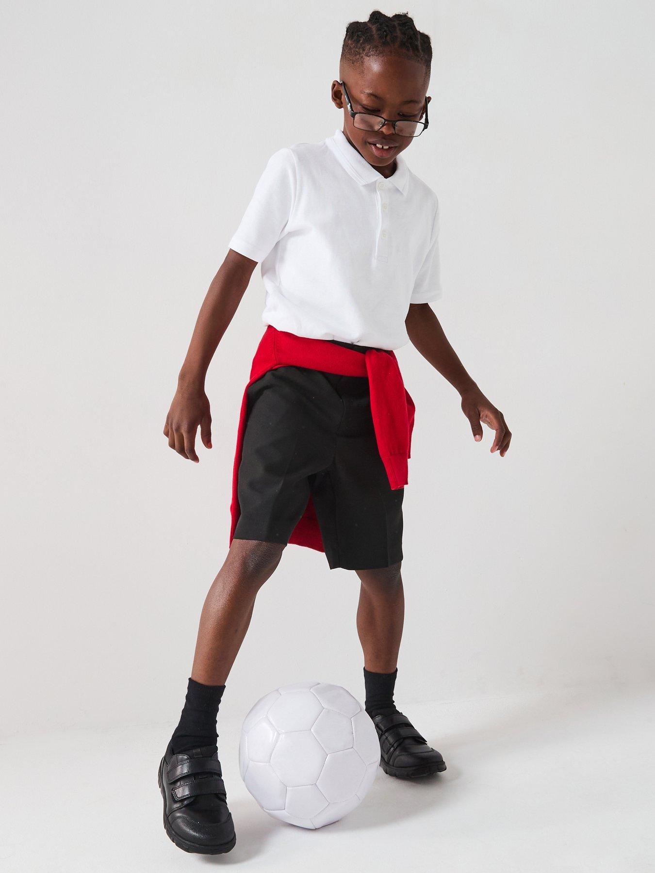 The Very Collection Boys 5 Pack Polo School Tops - White