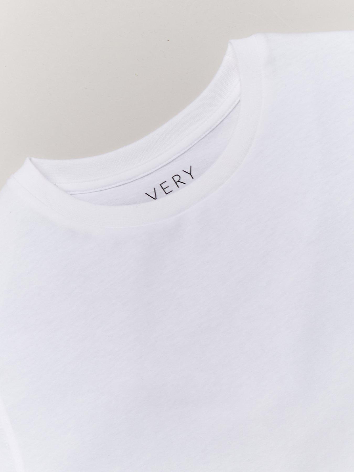 Image 5 of 6 of The Very Collection Unisex 3 Pack Crew Neck Cotton T-Shirts - White