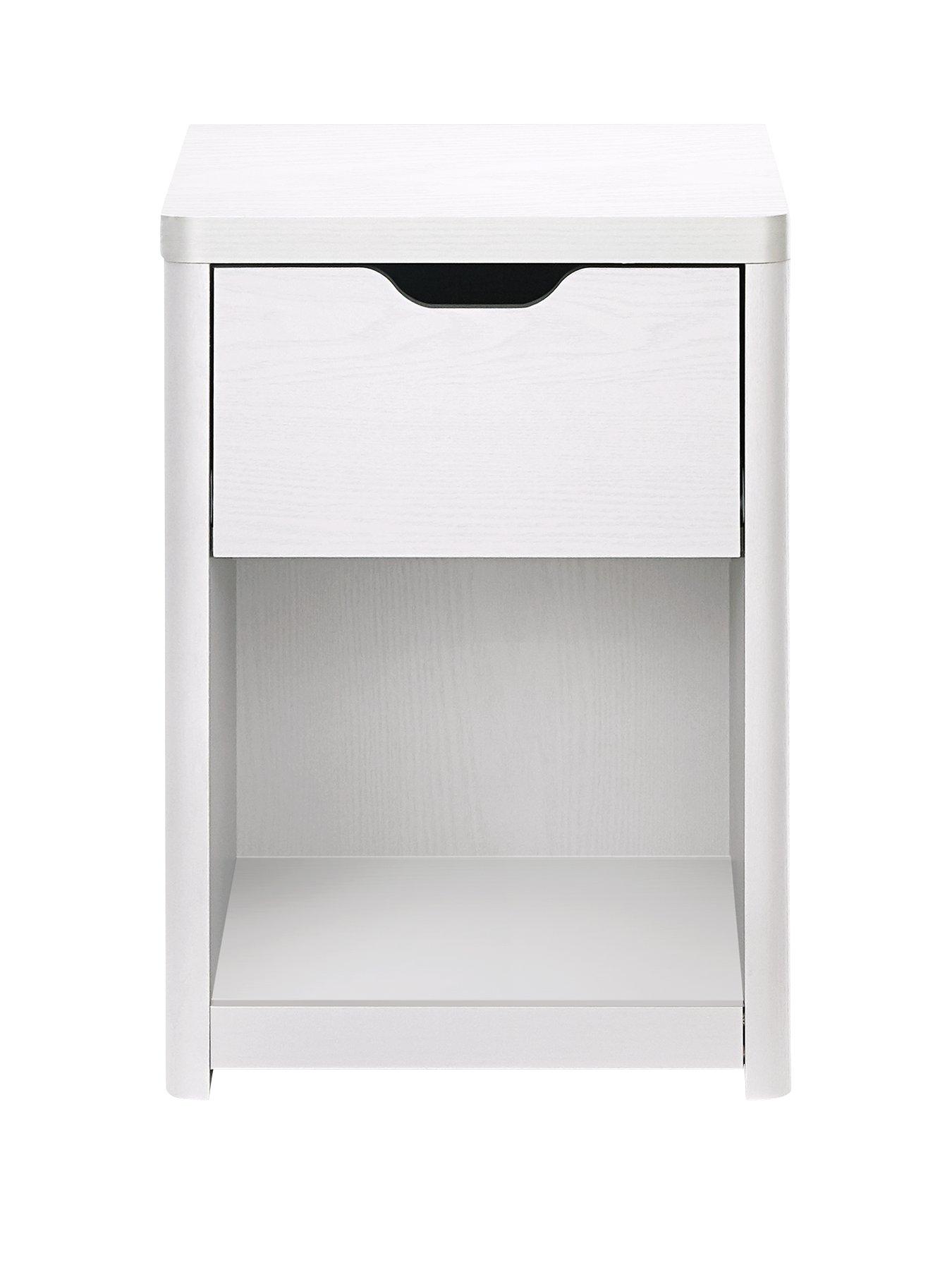 Image 2 of 6 of Very Home Aspen 1 Drawer Bedside Chest - White Oak Effect