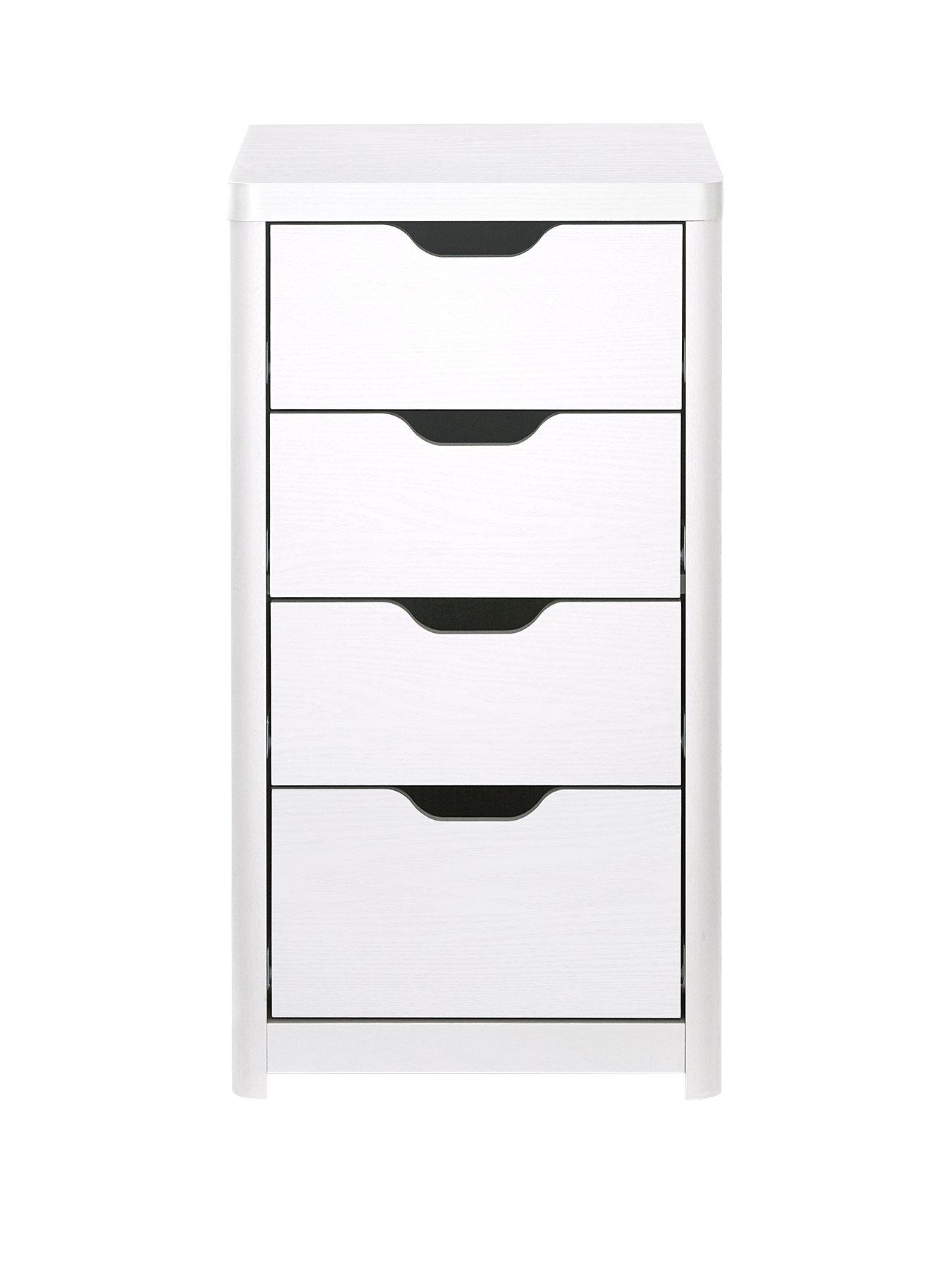 Very Home Aspen Slim 4 Drawer Chest - White Oak Effect