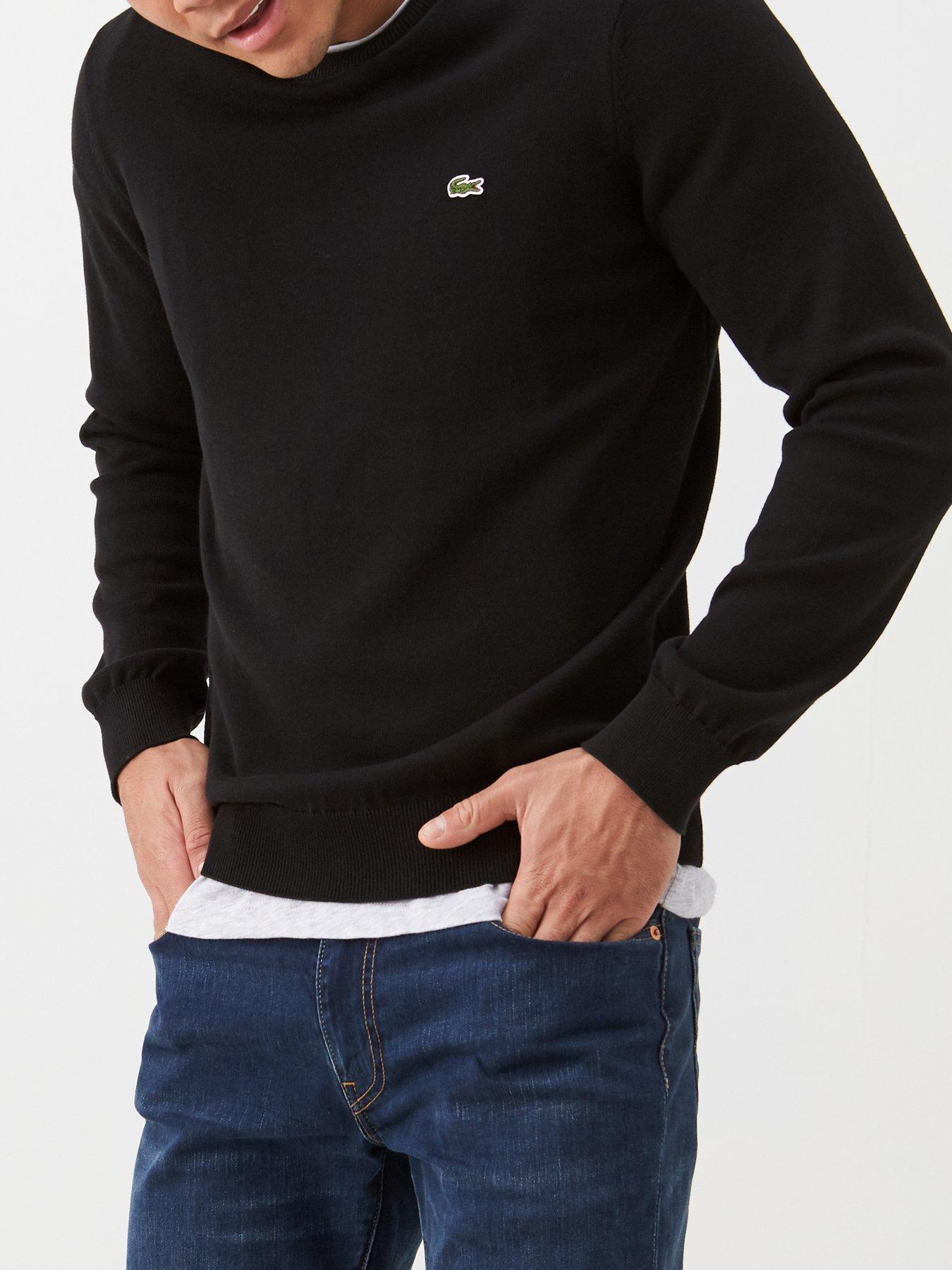 Image 1 of 4 of Lacoste Classic Crew Neck Knitted Jumper - Black