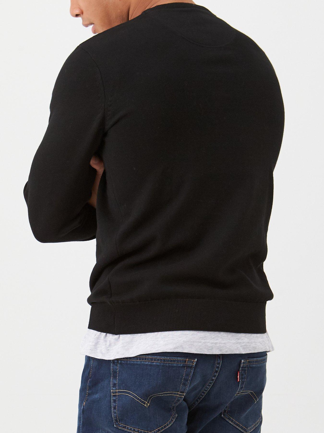 Image 2 of 4 of Lacoste Classic Crew Neck Knitted Jumper - Black