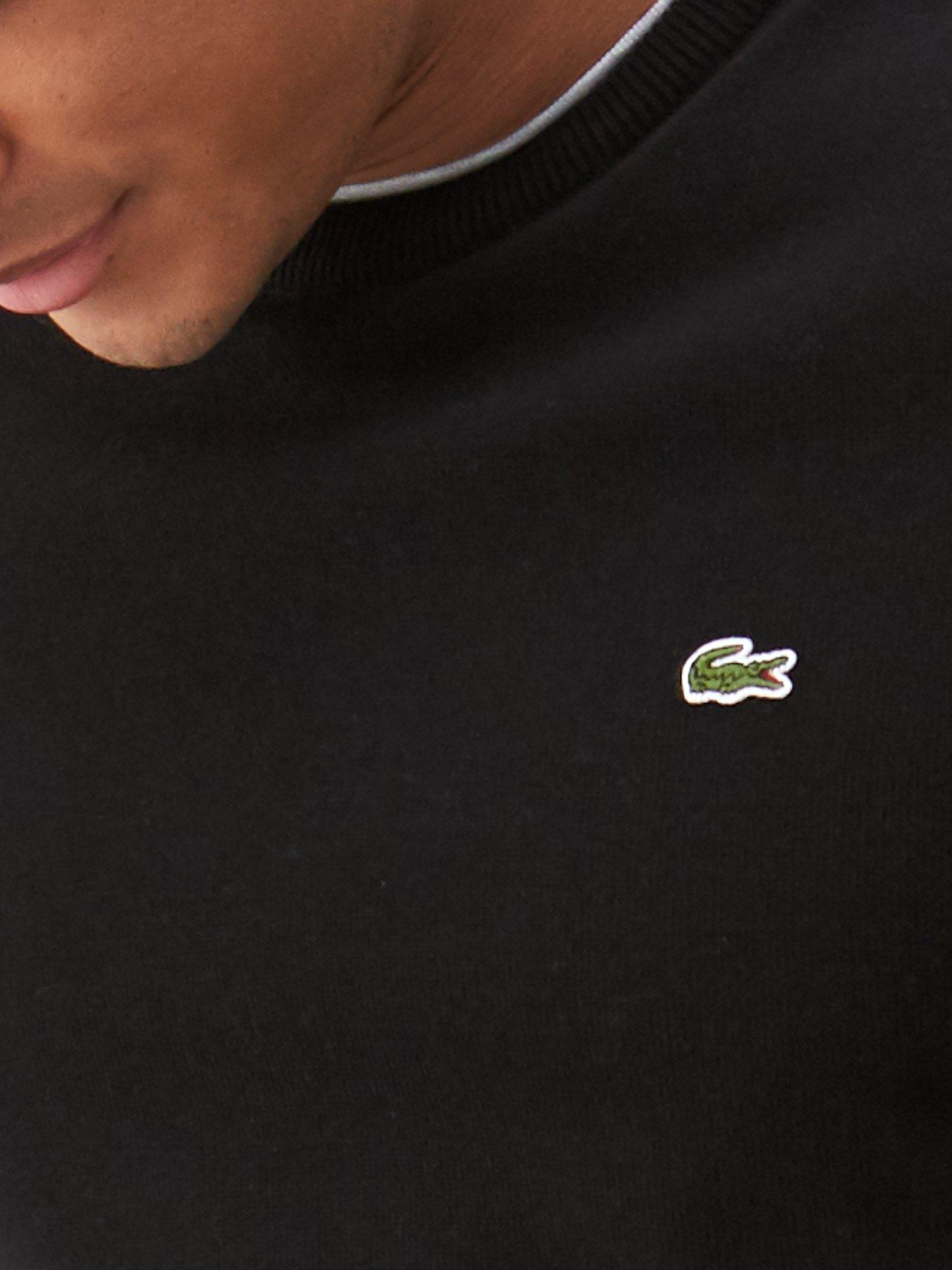 Image 4 of 4 of Lacoste Classic Crew Neck Knitted Jumper - Black