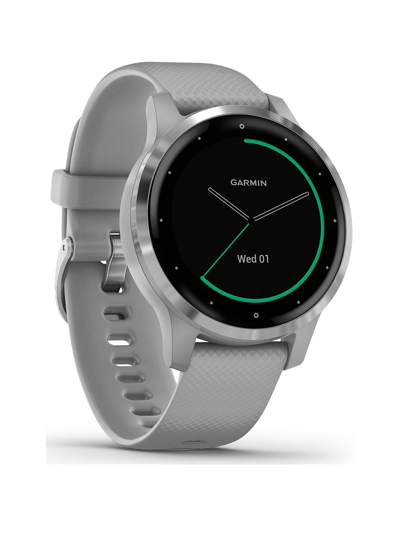 bredde Governable galleri Garmin Vivoactive 4S, Smaller-Sized GPS Smartwatch, Features Music, Body  Energy Monitoring, Animated Workouts, Pulse Ox Sensors and More - Powder  Gray/Silver | Very Ireland