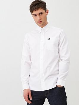 fred-perry-long-sleeved-oxford-shirt-white