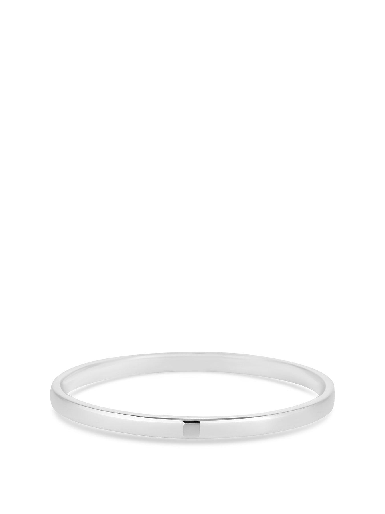 Image 1 of 1 of Simply Silver Sterling Silver 925 with Cubic Zirconia Classic Polished Bangle Bracelet