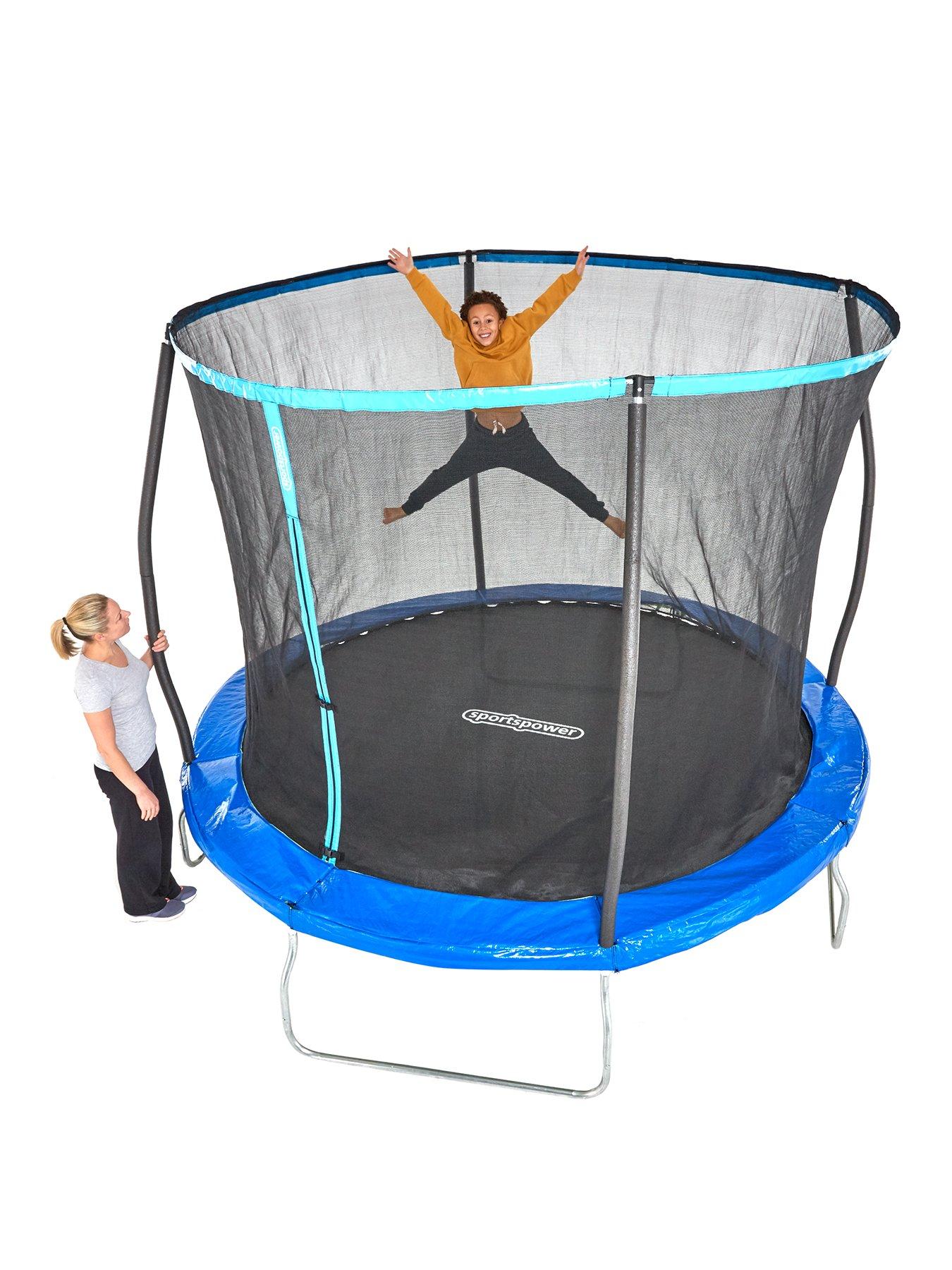 sportspower-10ft-trampoline-with-easi-store-folding-safety-enclosure-with-reversable-flip-padstillFront