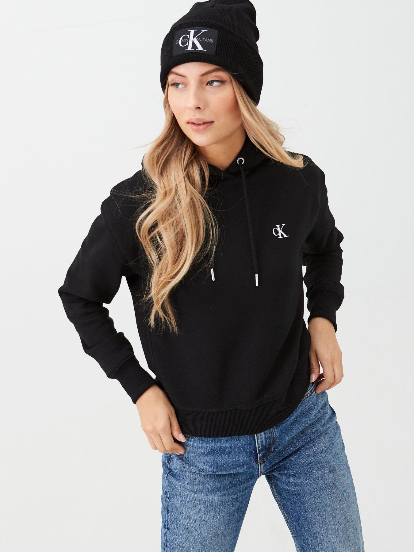 Calvin Klein Jeans Embroidered Hoodie Black Very Ireland