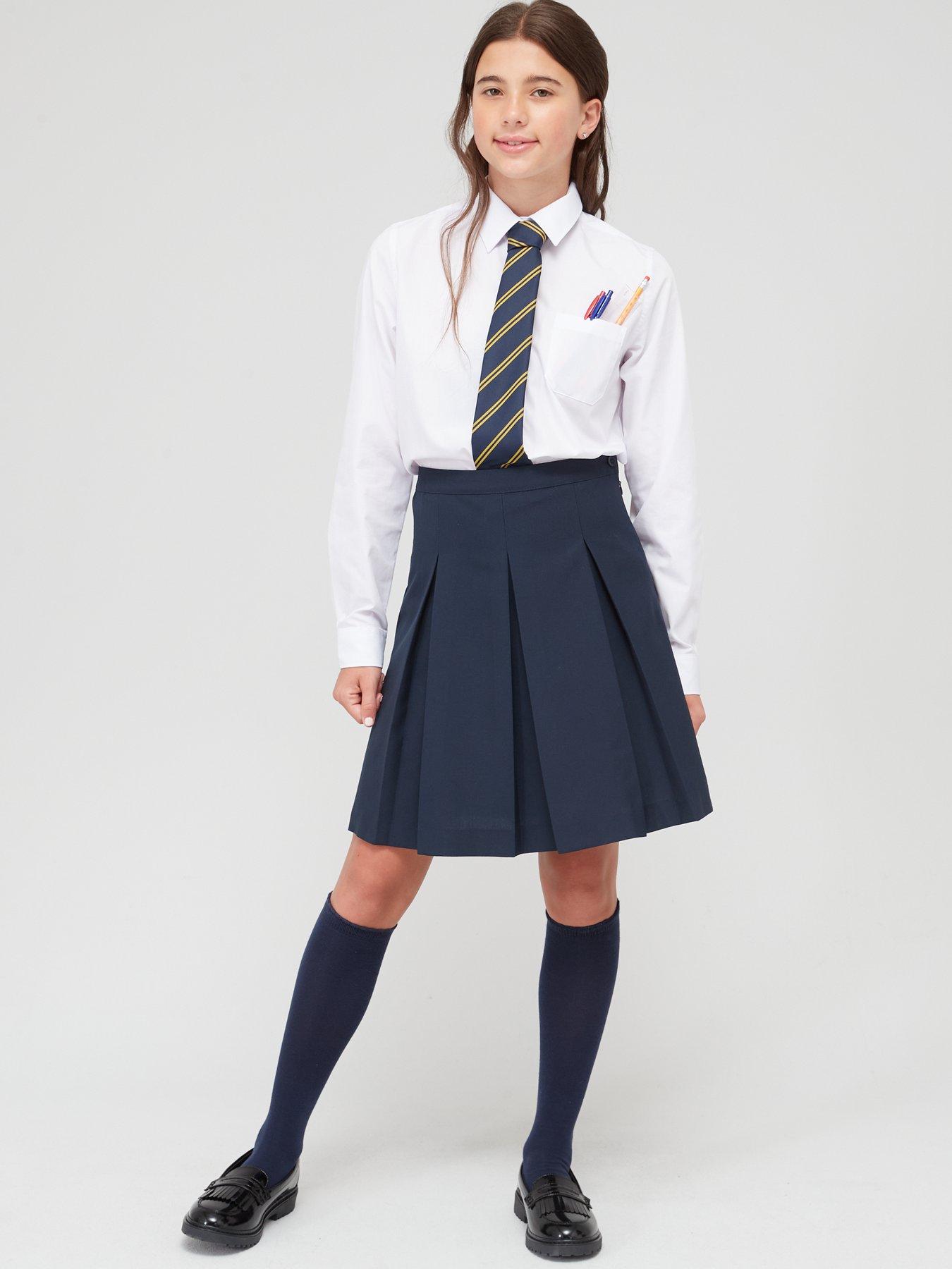 everyday-girls-2-pack-classic-pleated-water-repellentnbspschool-skirts-navy