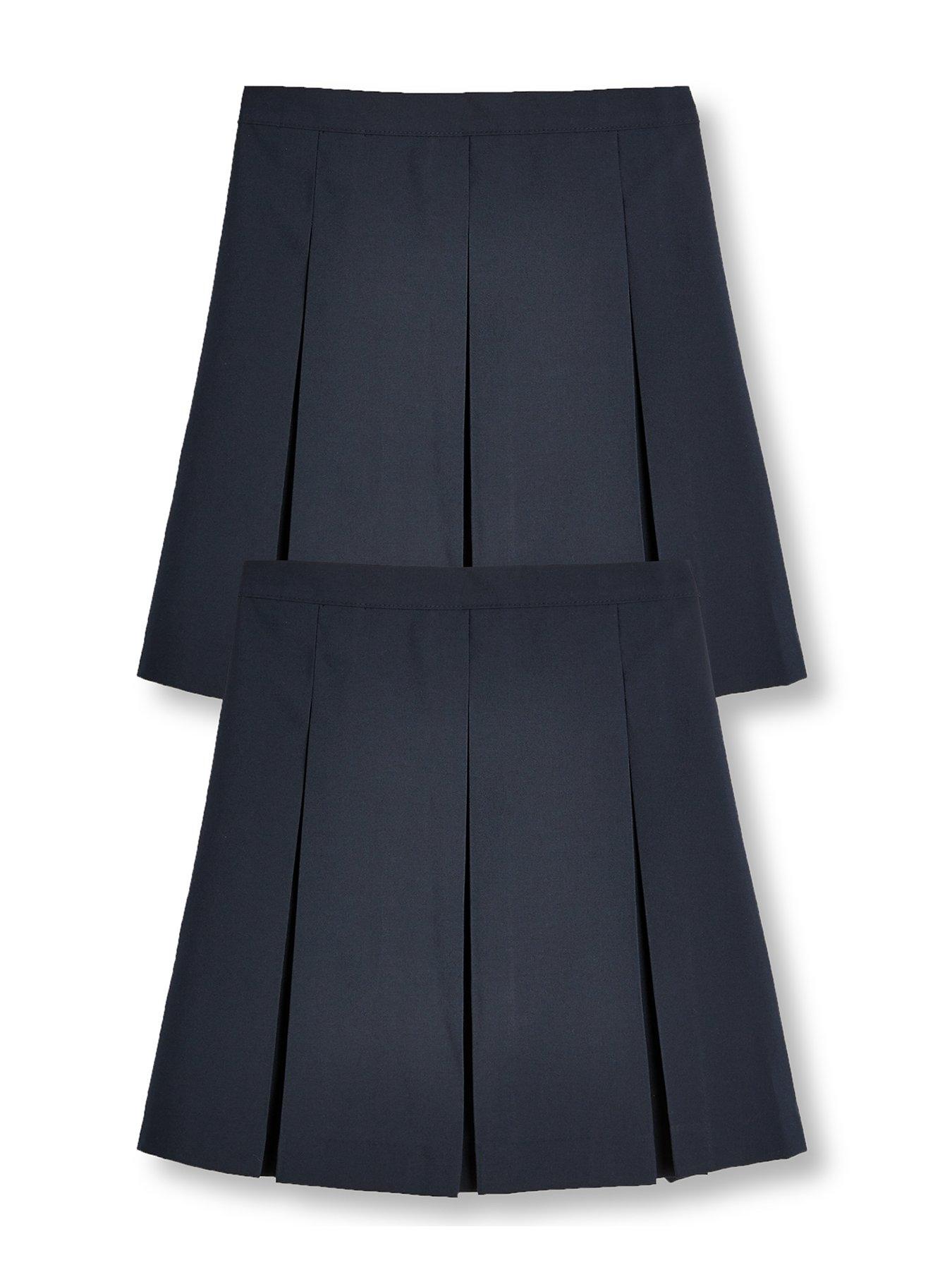 Image 2 of 5 of Everyday Girls 2 Pack Classic Pleated Water-Repellent&nbsp;School Skirts - Navy