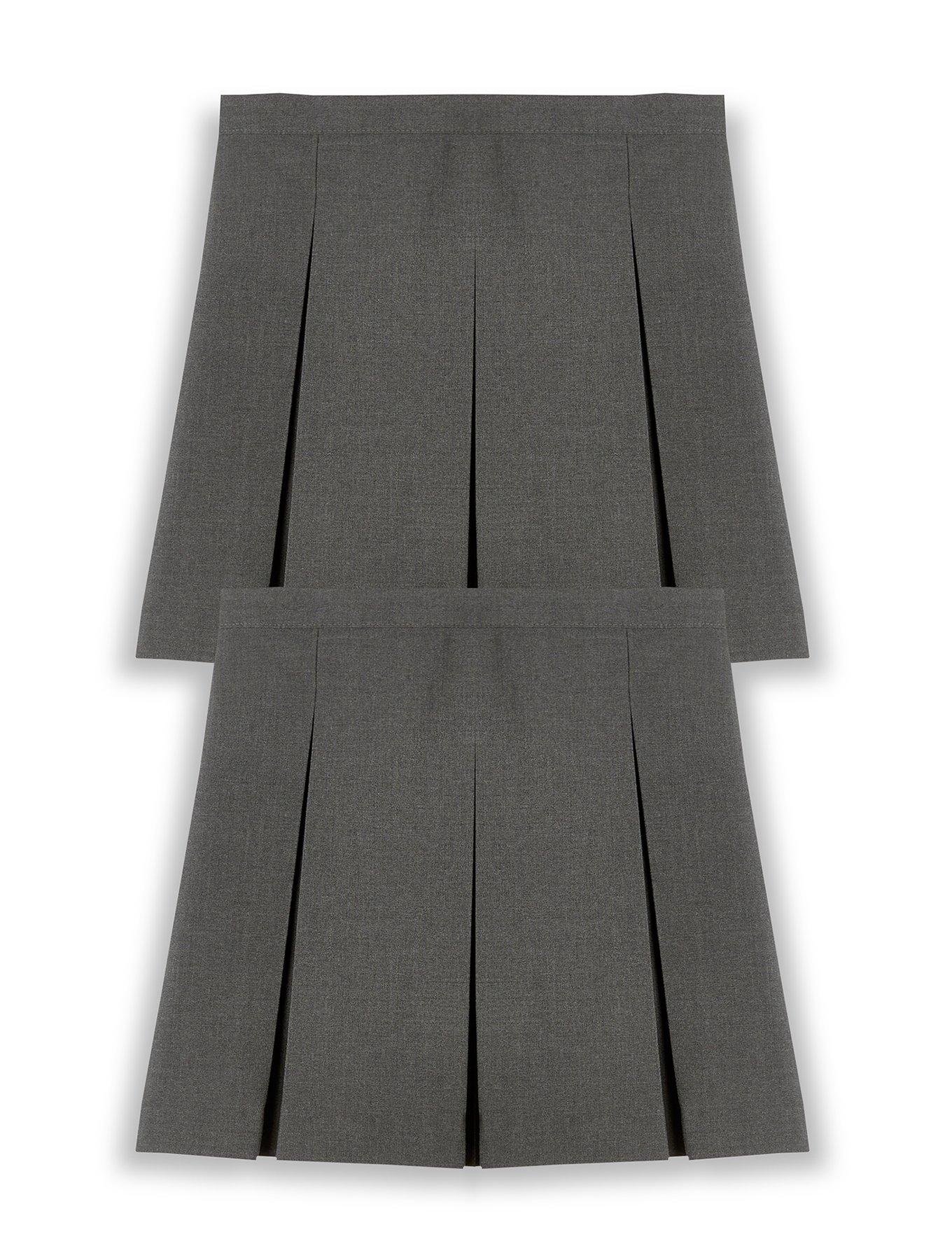 Image 2 of 7 of V by Very Girls 2 Pack Classic Pleated School Skirts Plus Size&nbsp;- Grey