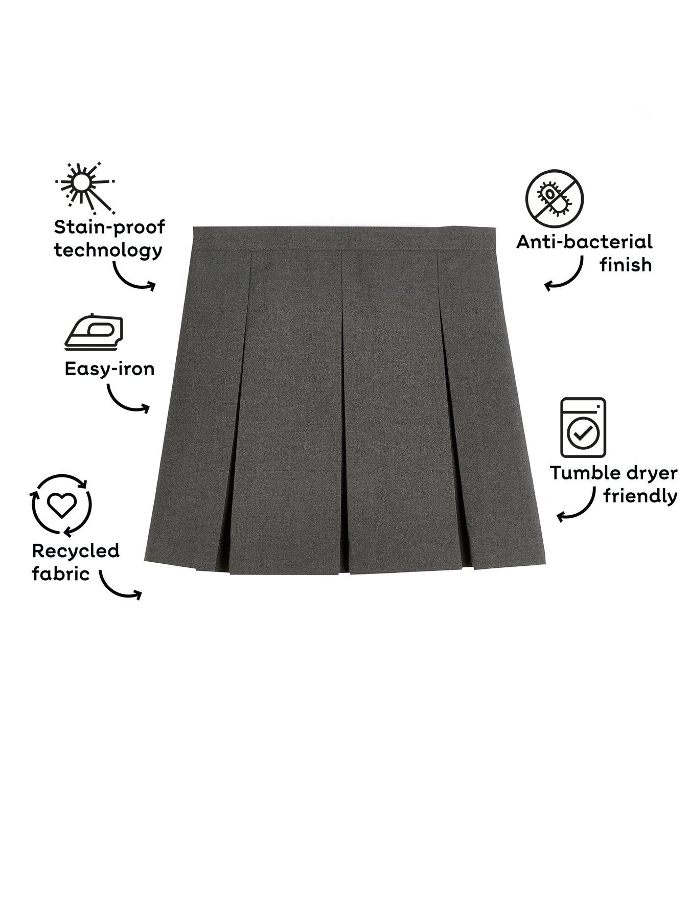 Image 4 of 7 of V by Very Girls 2 Pack Classic Pleated School Skirts Plus Size&nbsp;- Grey