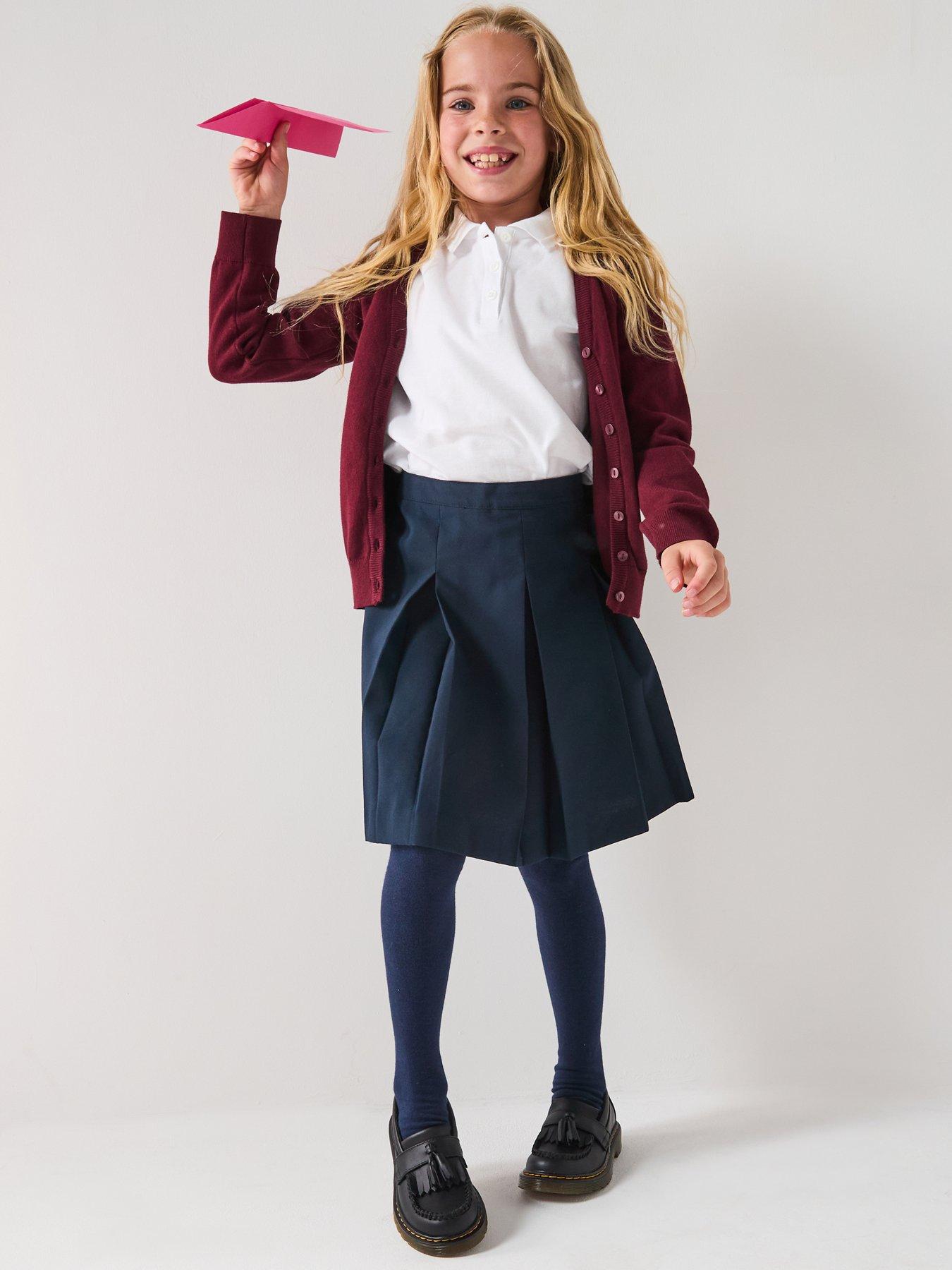 Image of V by Very Girls 2 Pack Classic Pleated School Skirts Plus Size - Navy