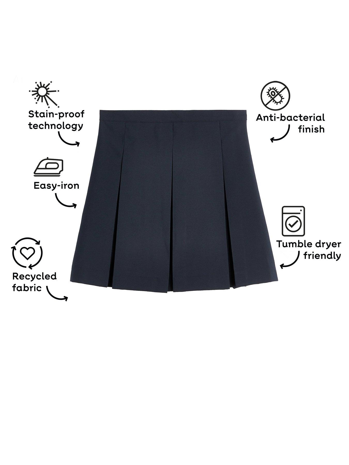 Image 4 of 7 of V by Very Girls 2 Pack Classic Pleated School Skirts Plus Size&nbsp;- Navy