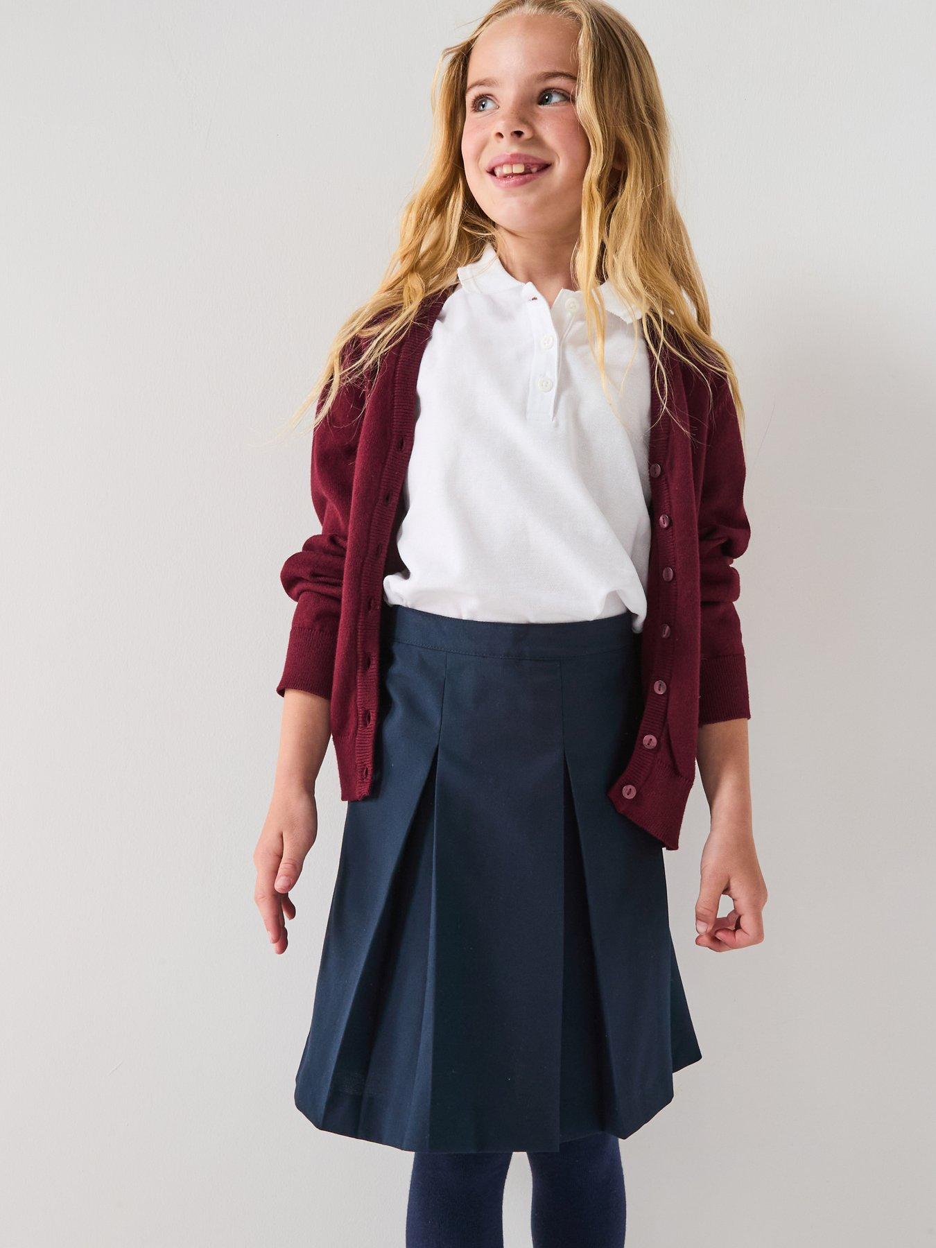 Image 7 of 7 of V by Very Girls 2 Pack Classic Pleated School Skirts Plus Size&nbsp;- Navy