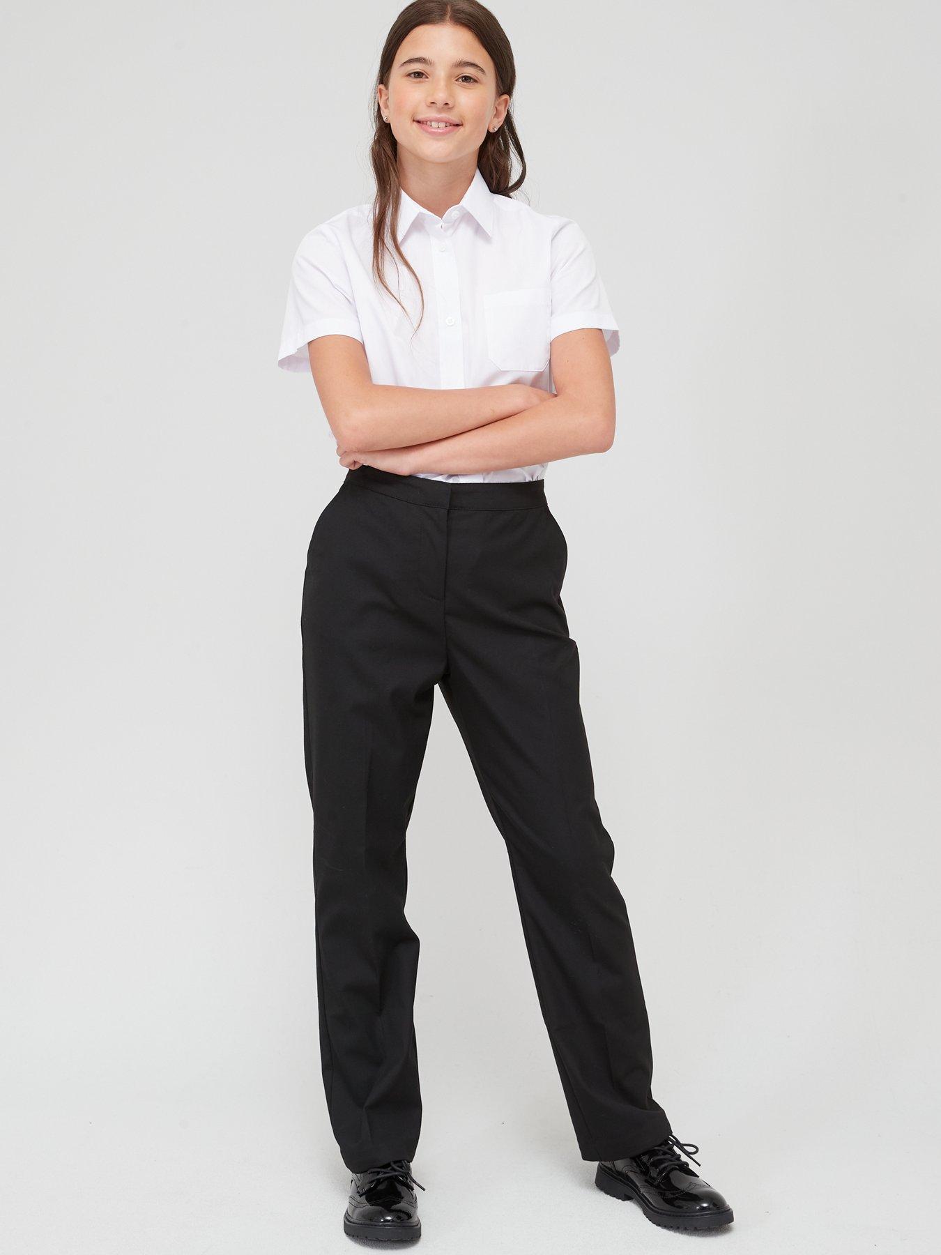Senior Girls' Slim Fit School Trousers - Grey – David Luke Ltd