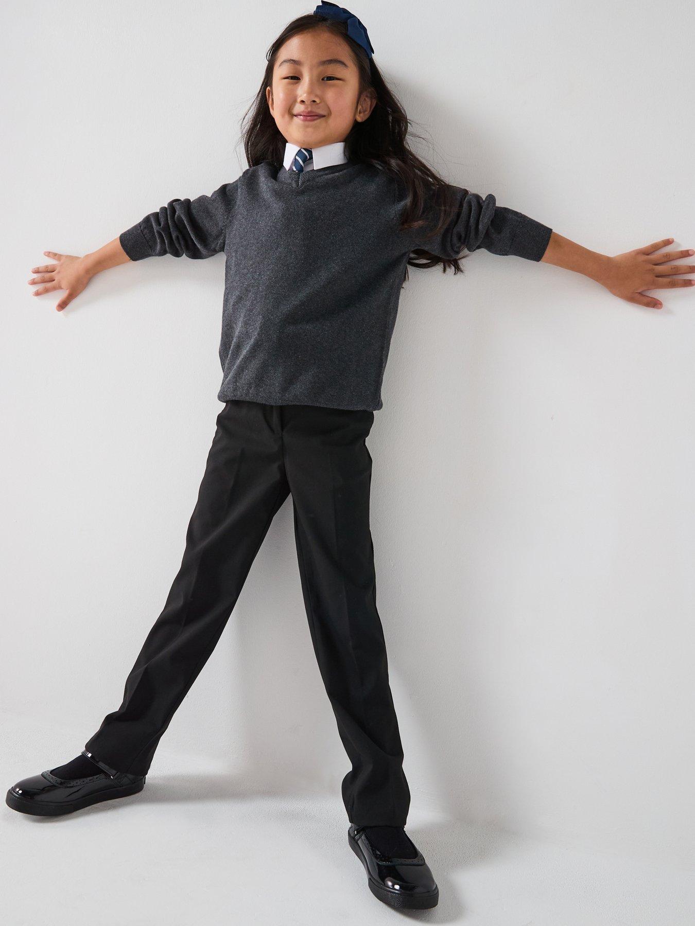 Image 1 of 6 of The Very Collection Girls 2 Pack Woven School Trouser Plus Size&nbsp;- Black