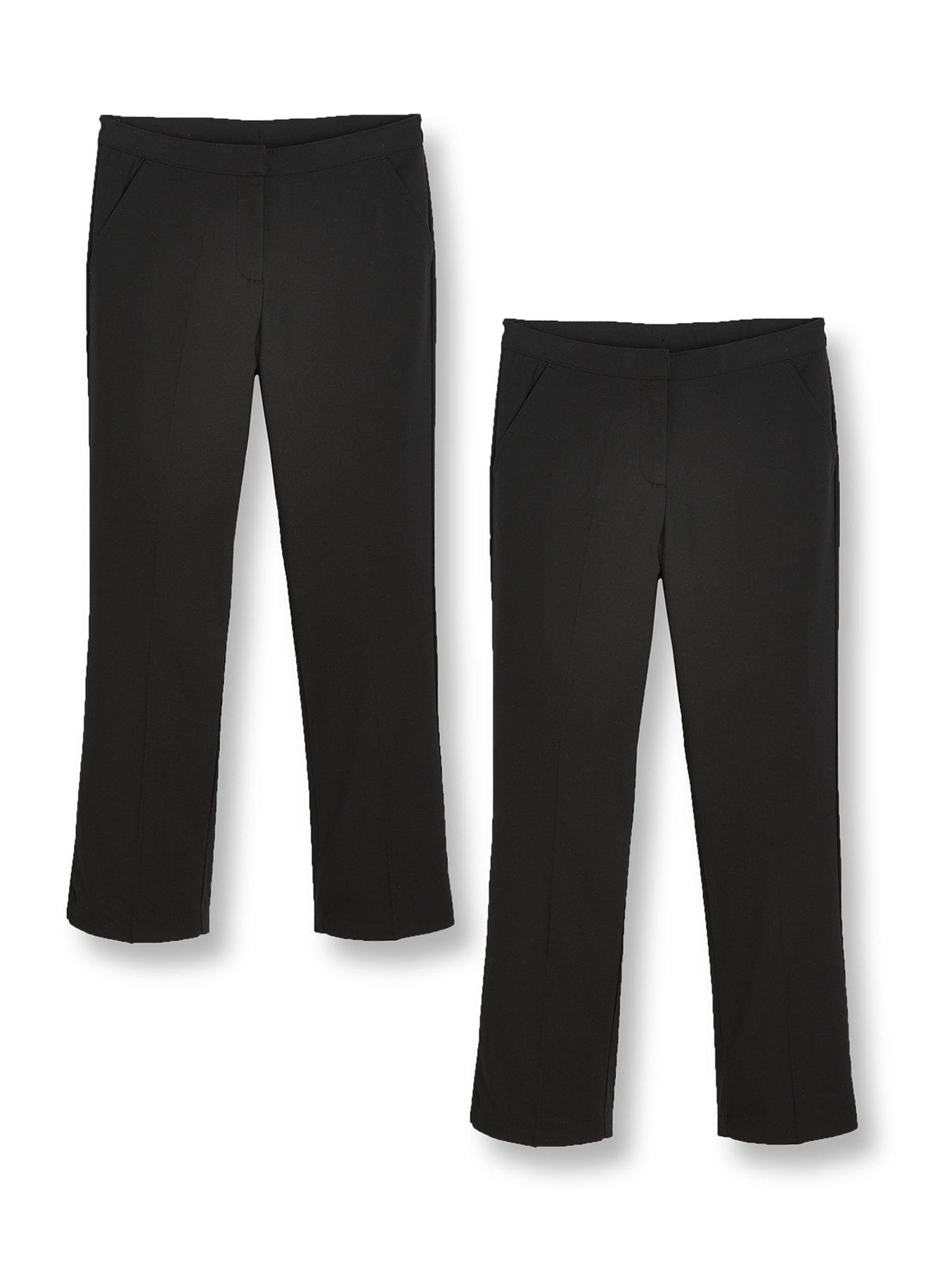 Image 2 of 6 of The Very Collection Girls 2 Pack Woven School Trouser Plus Size&nbsp;- Black