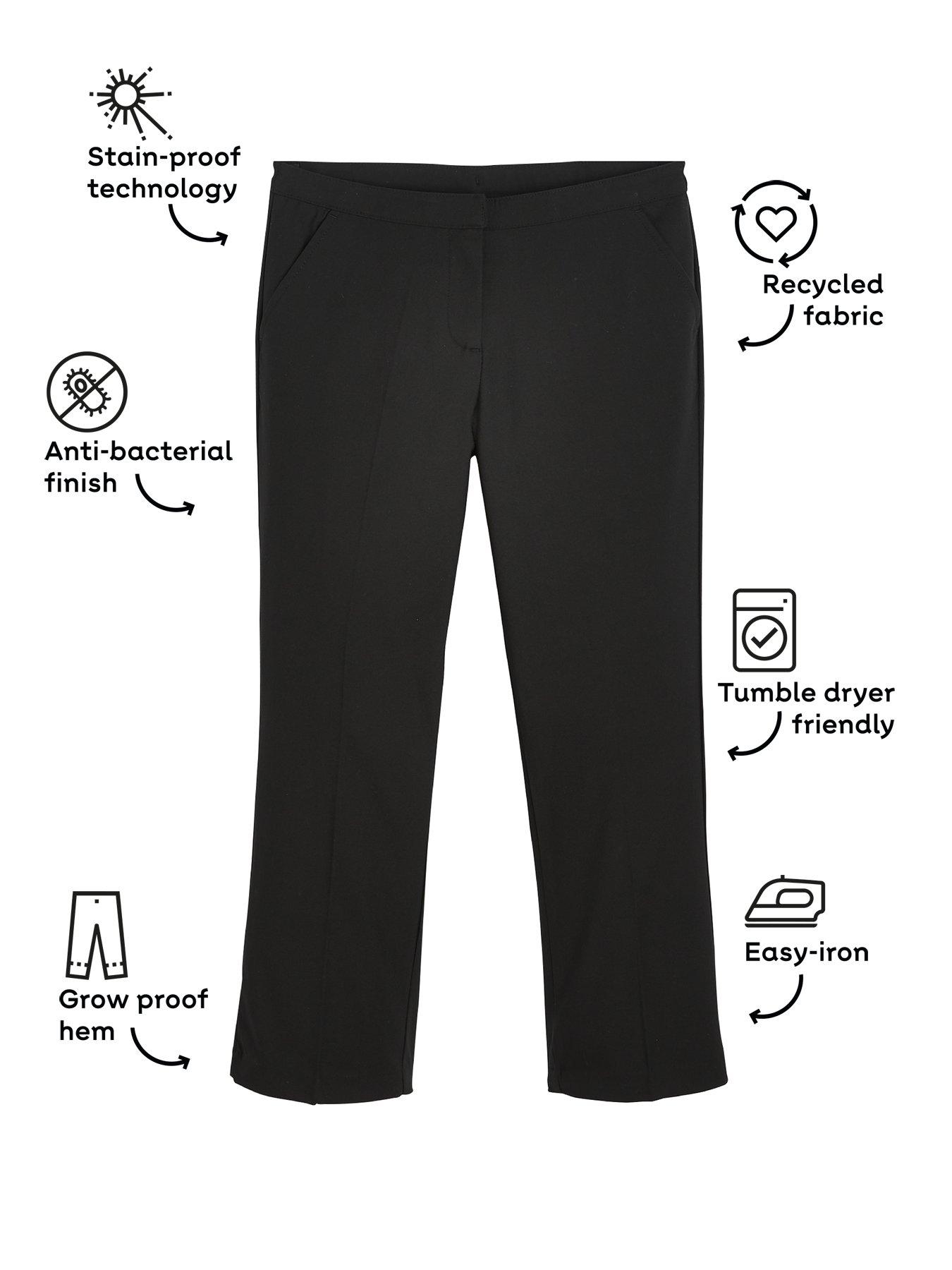 Image 4 of 6 of The Very Collection Girls 2 Pack Woven School Trouser Plus Size&nbsp;- Black