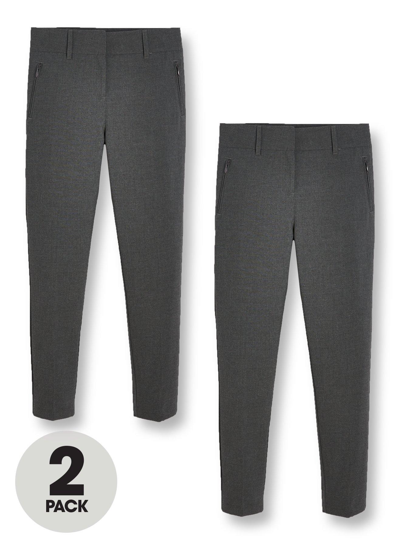 v-by-very-girls-2-pack-skinny-fitnbspschool-trousers-greyfront