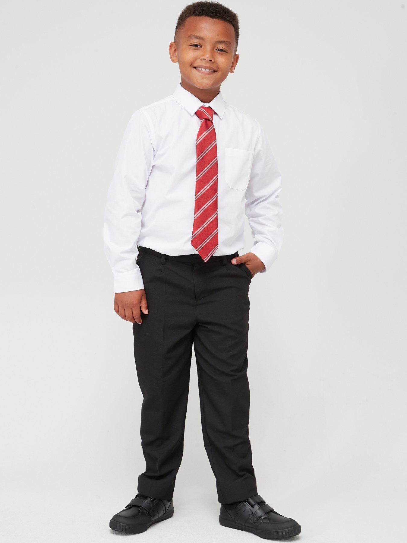 Image 1 of 6 of V by Very Boys Two Pack&nbsp;Regular Leg&nbsp;School Trousers Plus Size&nbsp;- Black