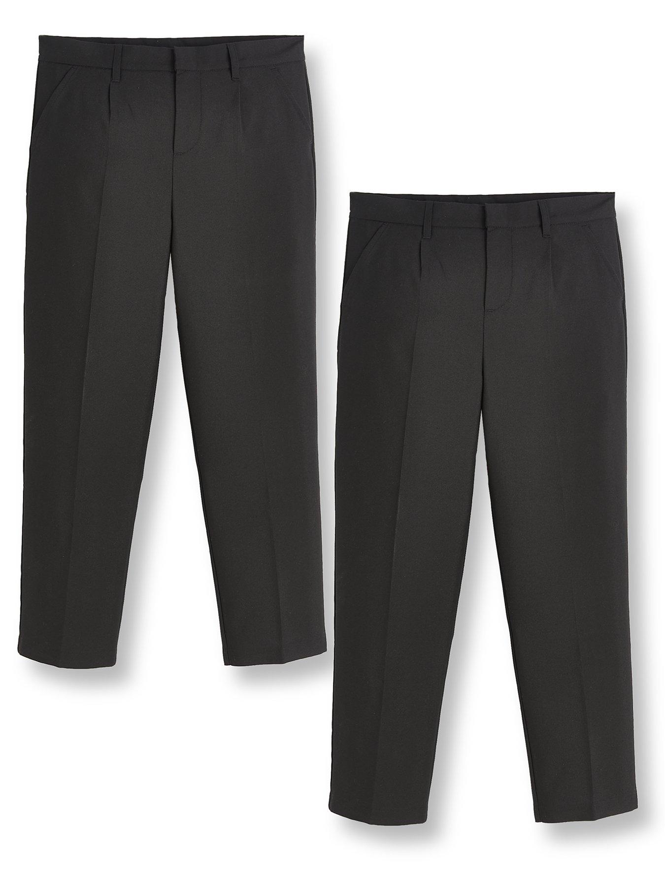 Image 2 of 6 of V by Very Boys Two Pack&nbsp;Regular Leg&nbsp;School Trousers Plus Size&nbsp;- Black