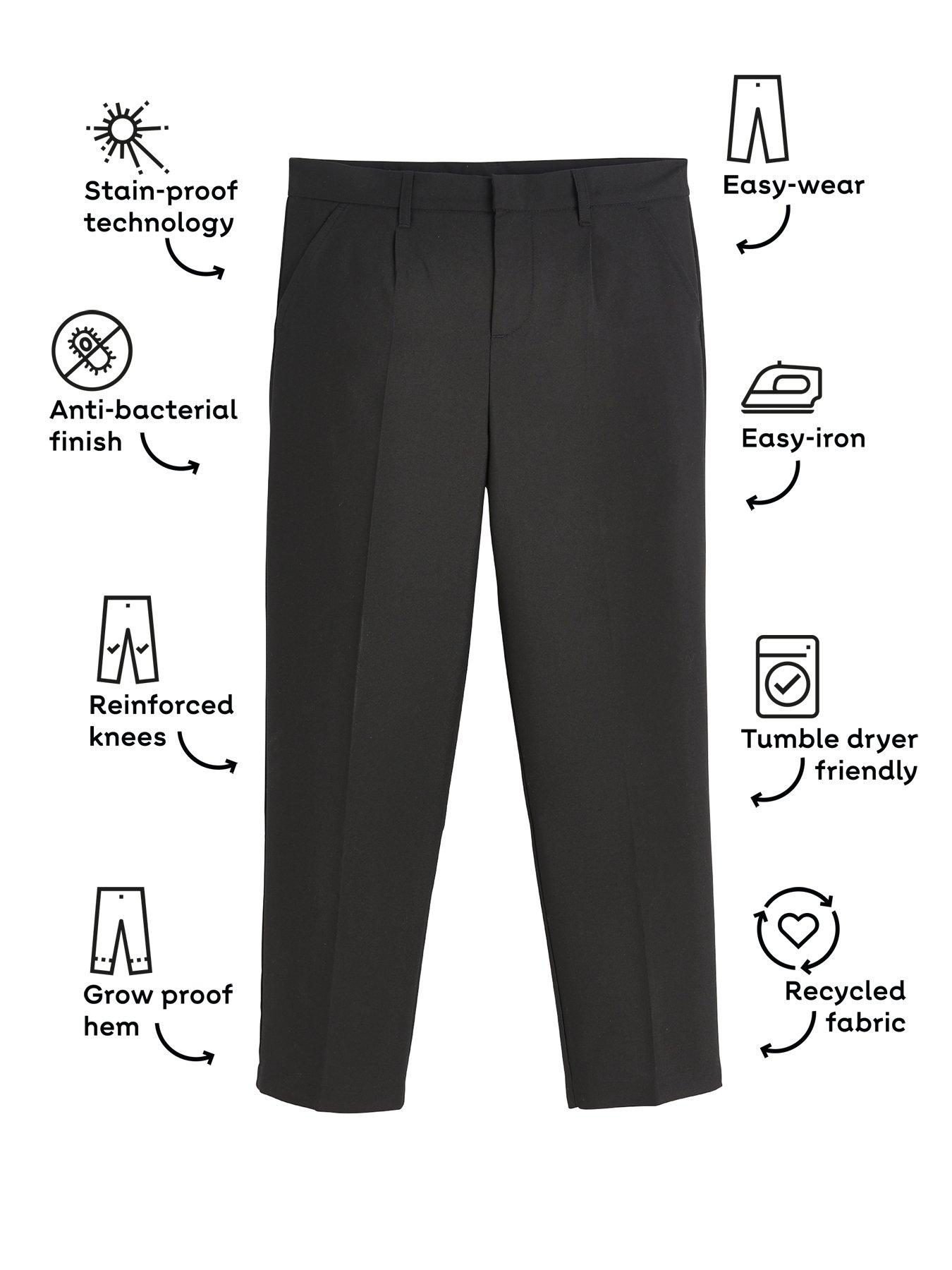 Image 4 of 6 of V by Very Boys Two Pack&nbsp;Regular Leg&nbsp;School Trousers Plus Size&nbsp;- Black