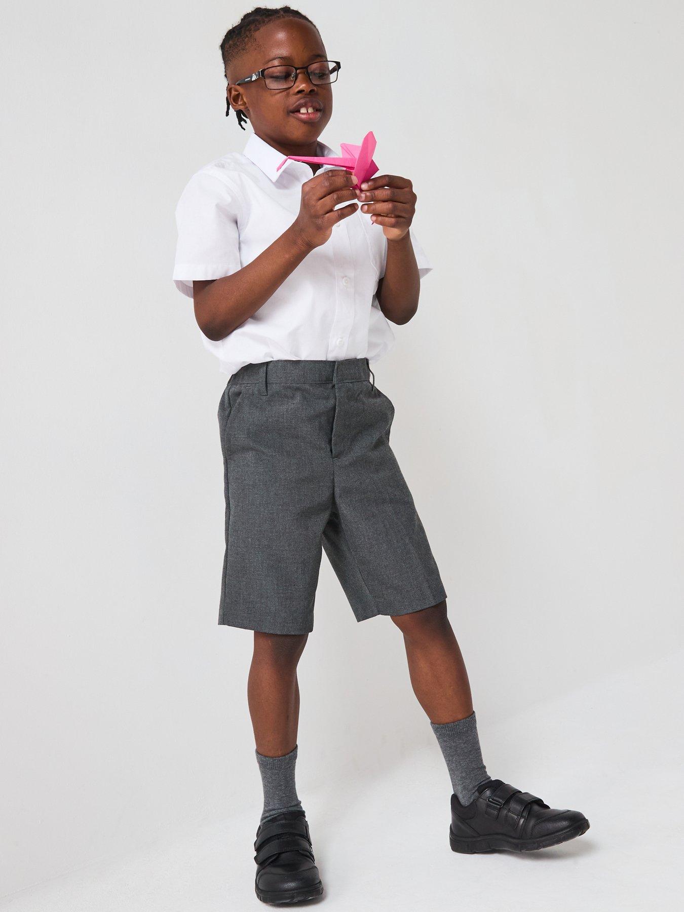 undefined Boys 2 Pack School Shorts - Grey