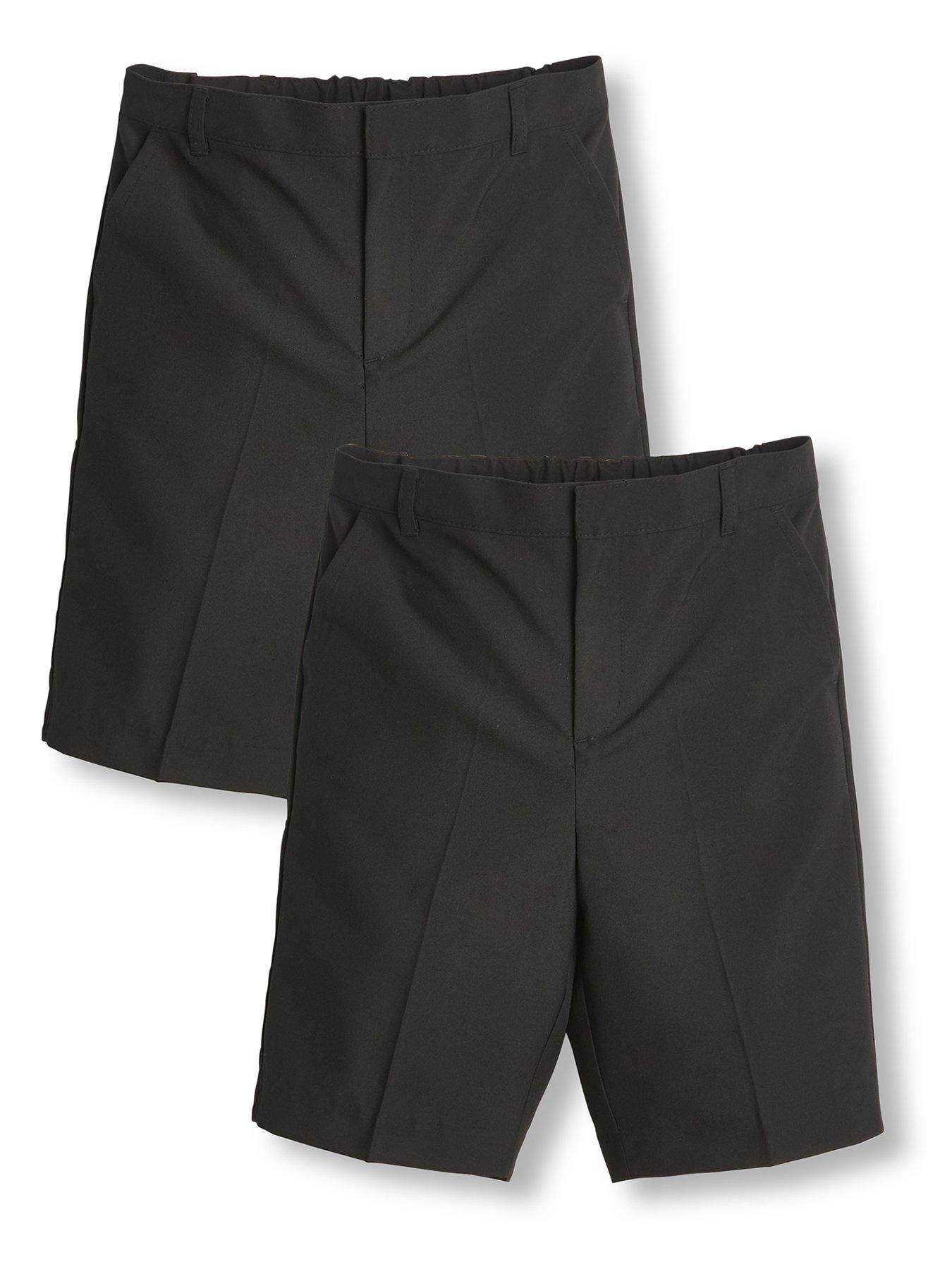 Image 2 of 6 of The Very Collection Boys 2 Pack Elasticated Waist School Shorts - Black