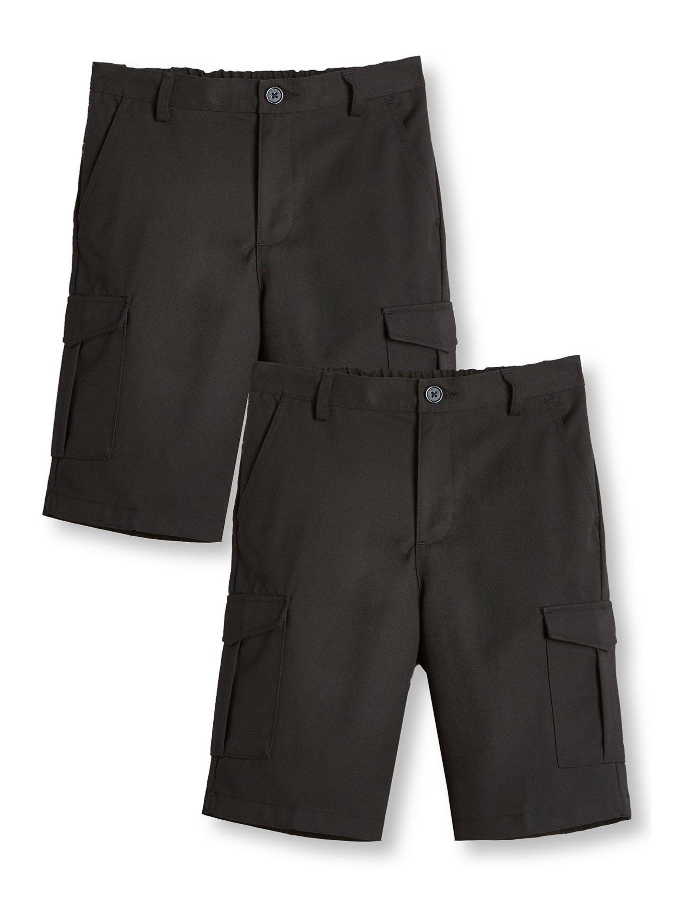 Image 2 of 6 of The Very Collection Boys 2 Pack Combat School Shorts - Black