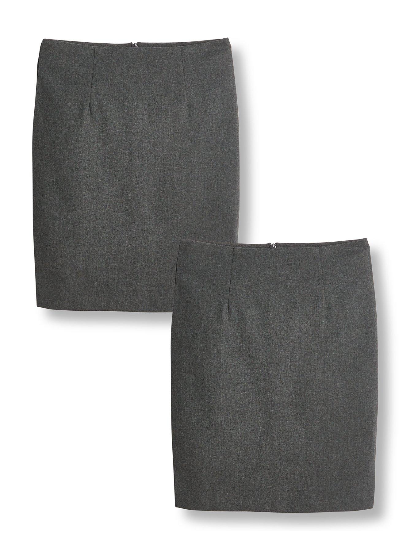 v-by-very-girls-2-packnbspwoven-school-pencil-skirt-greystillFront