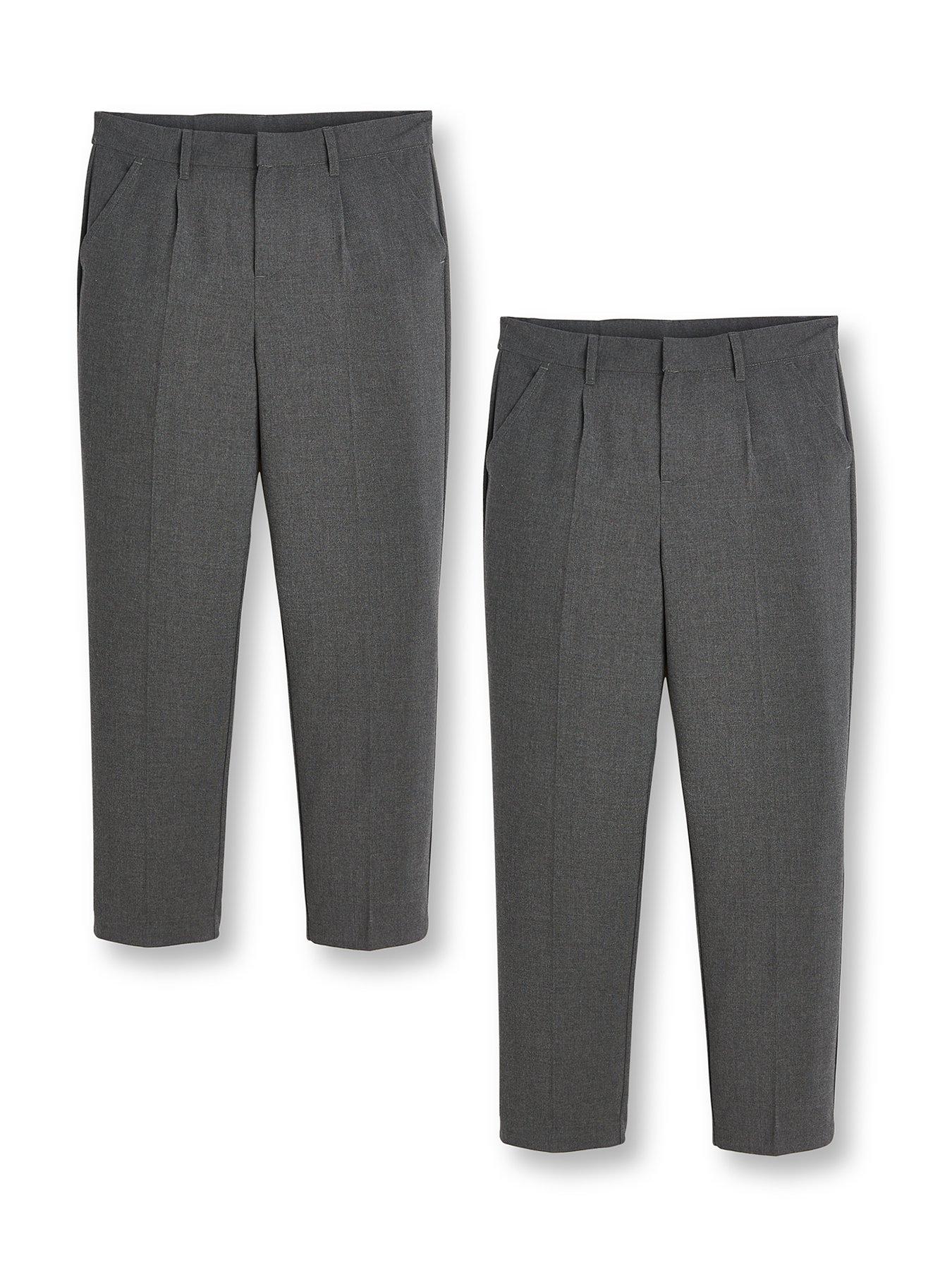 Image 2 of 6 of V by Very Boys 2 Pack Regular Leg School Trousers - Grey