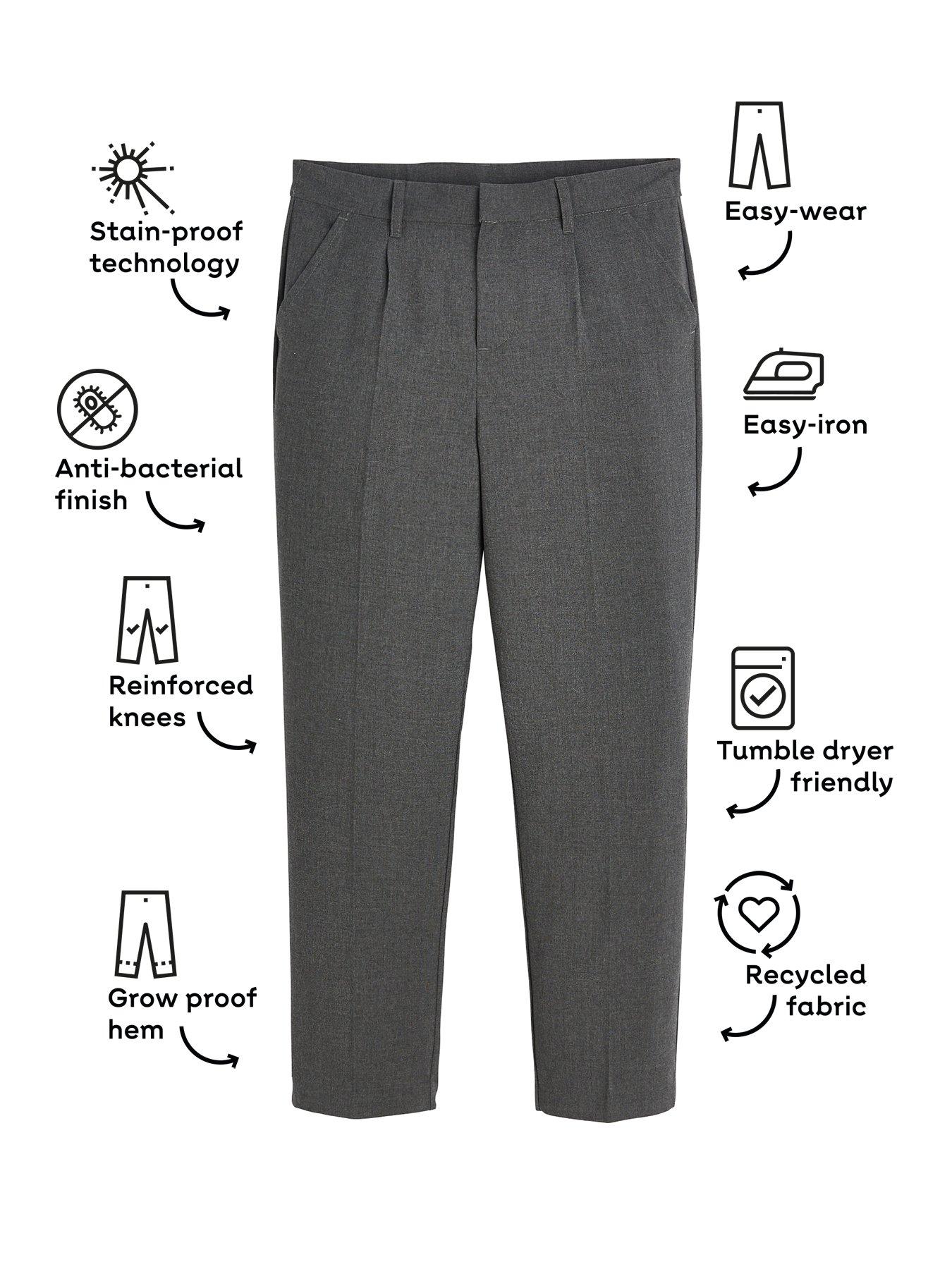 Image 4 of 6 of V by Very Boys 2 Pack Regular Leg School Trousers - Grey