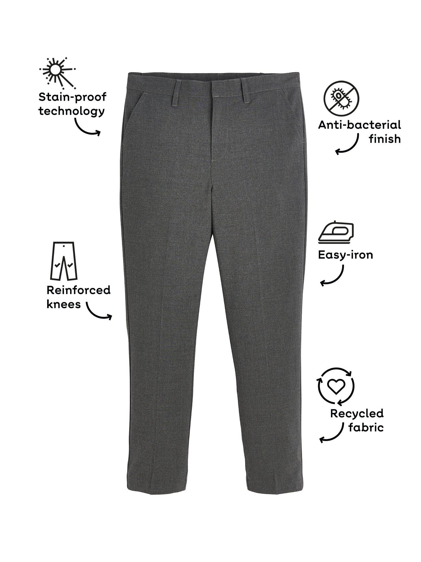 Image 4 of 6 of Everyday Boys 2 Pack&nbsp;Skinny Fit School Trousers - Grey